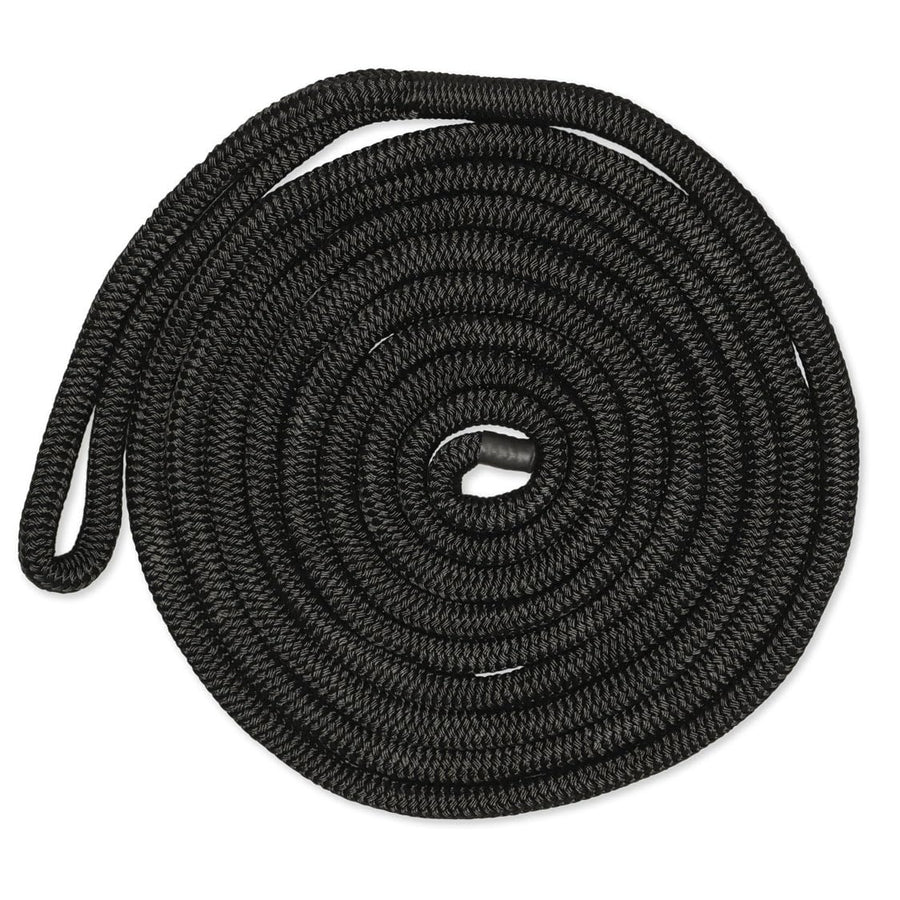 Dock Line CMP Cordage CDL1215BK, 1/2" Diameter - 15' Length, Double Braid, Black