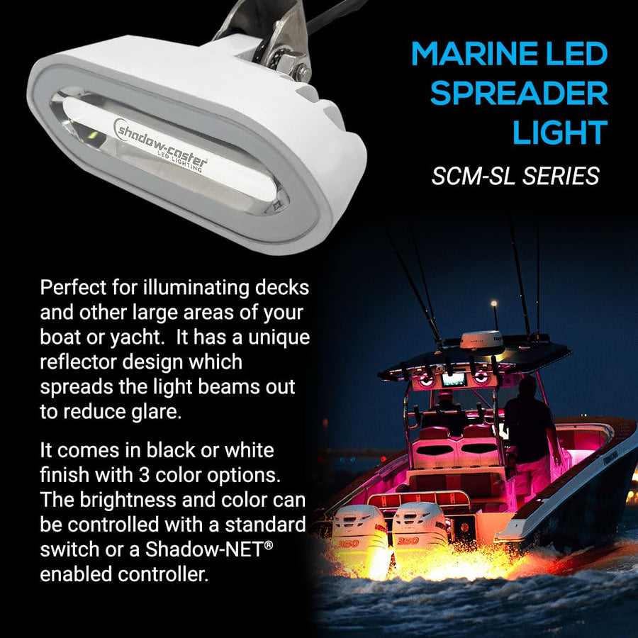 LED Spreader Light shadow-caster - Bracket Mount - White Housing - Color Changing - 2200 Lumens