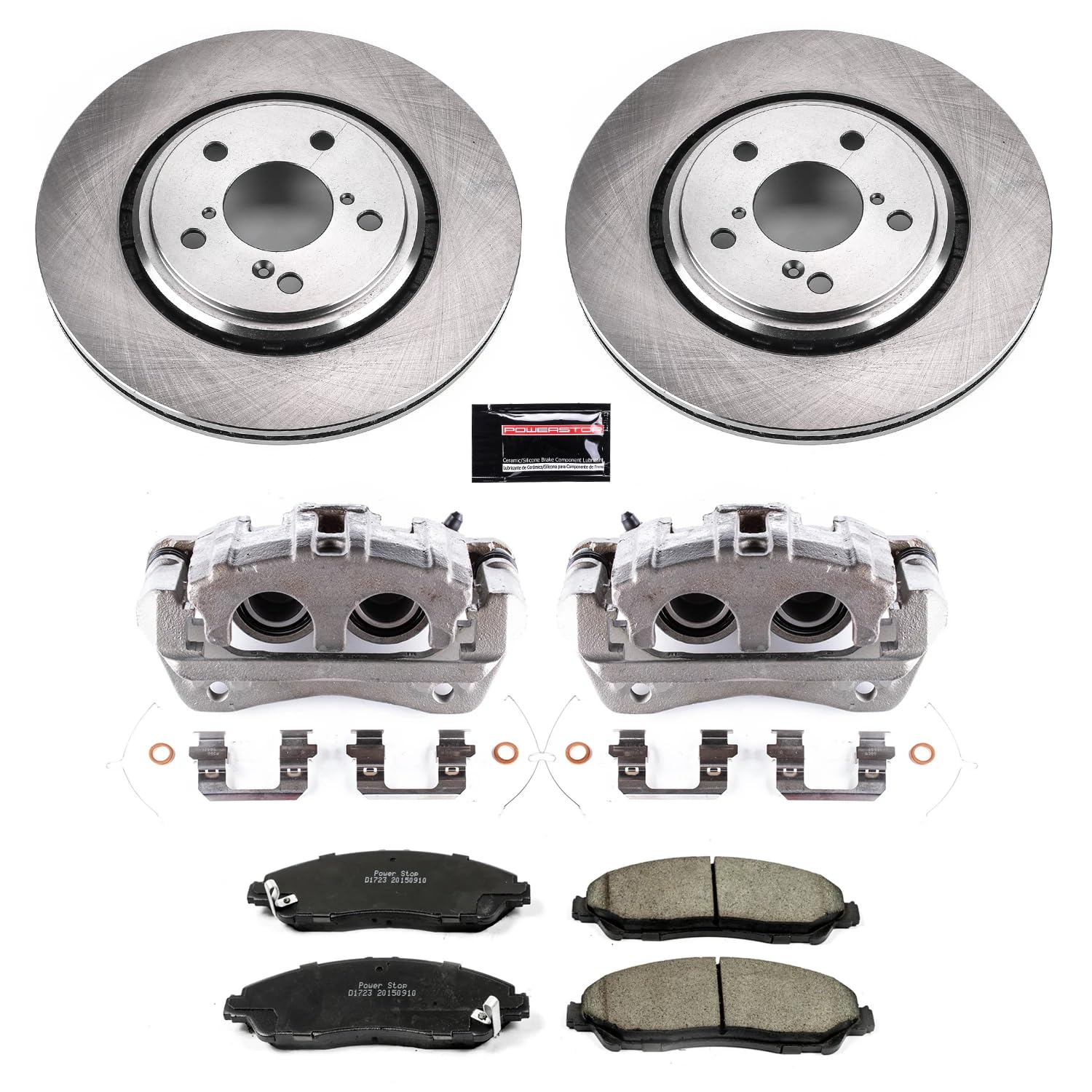 Power Stop KCOE7352 Front Stock Replacement Caliper Kit- OE Rotors, Ceramic Brake Pads, Calipers For MDX 2017-2019, Honda Pilot 2016-2021, Honda Ridgeline 2017-2020 [Model Specific]