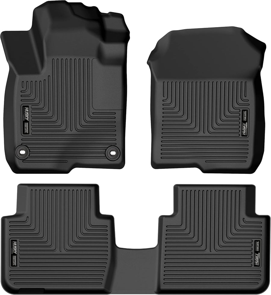 Weatherbeater Husky Liners Floor Mats | Fits 2024-2026 Honda HR-V | Front & 2nd Row, 3-pc Black - 95241