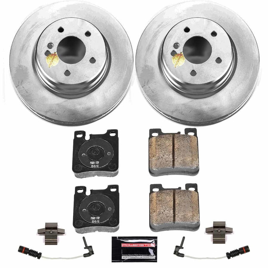 Coated Brake Rotor and Ceramic Brake Pads Power Stop CRK5053- Rear For Chrysler Crossfire 2005-2006, Mercedes-Benz E430 2000 [Model Specific]