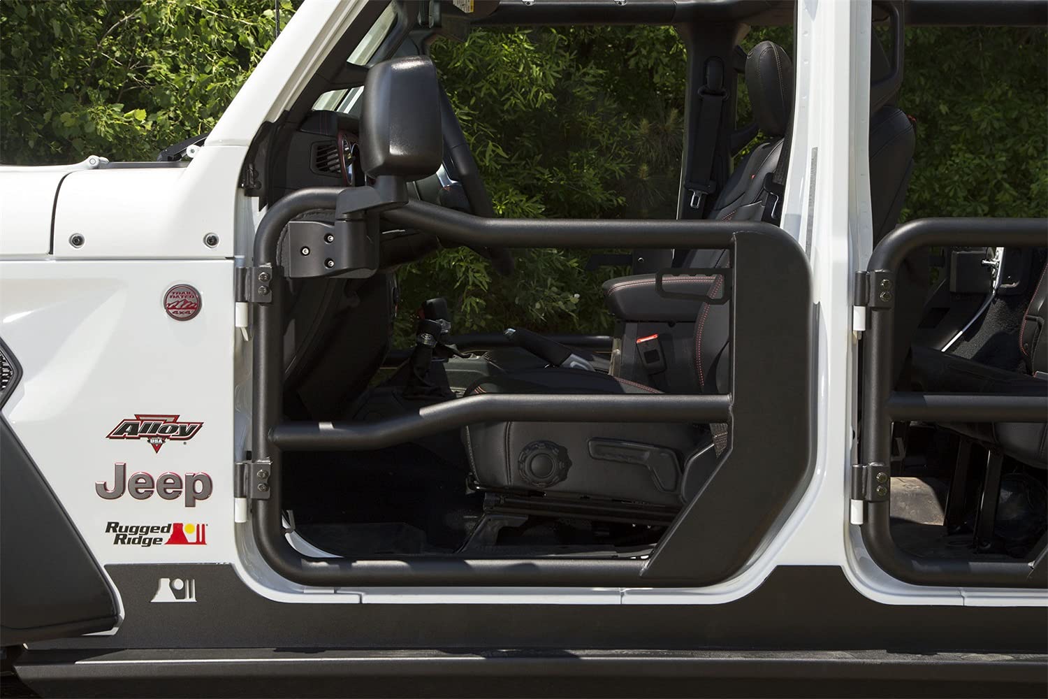 Fortis Tube Doors Rugged Ridge for Jeep Wrangler/Gladiator | Steel, Black | 11509.15 | Fits 2018-2025 Jeep Wrangler JL; 2020-2025 Jeep Gladiator JT