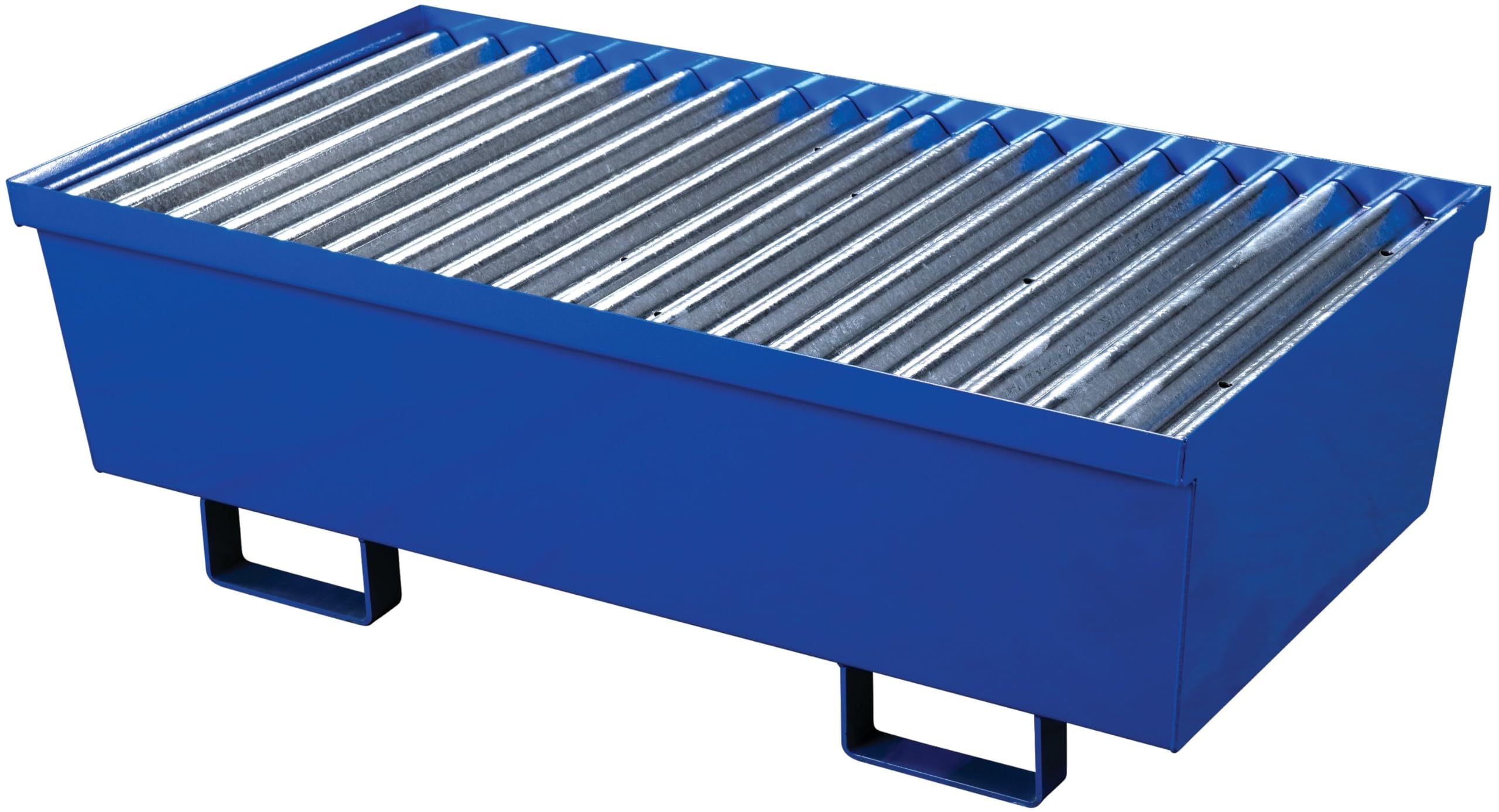 Steel Eagle 2 Drum, 74 Gallon Sump Capacity, Metal Spill Containment Pallet, Without Drain, Blue, Made in The USA, 1620ST