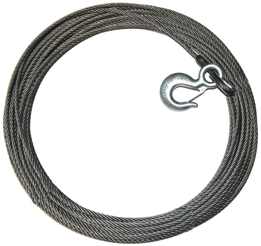 EIPS Industrial Grade Steel Cable Wire Rope WARN 23675 Winch Accessory with Hook, 3/8" Diameter x 150' Length, 7.55 Ton (15,100 lb) Capacity