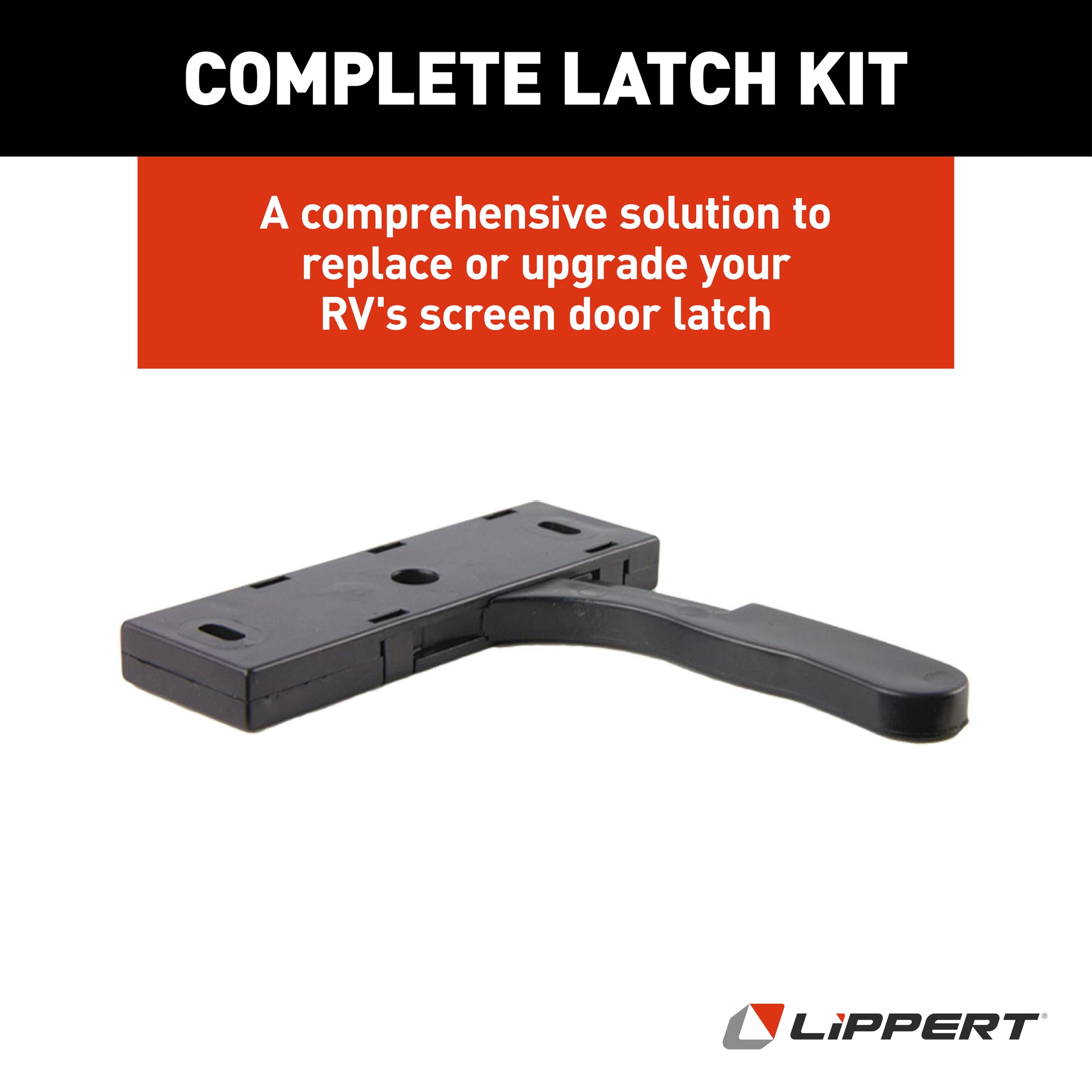 Lippert Replacement Screen Door Latch Kit for 5th Wheel RVs, Travel Trailers and Motorhomes (Mounting Hardware Not Included) - 201471