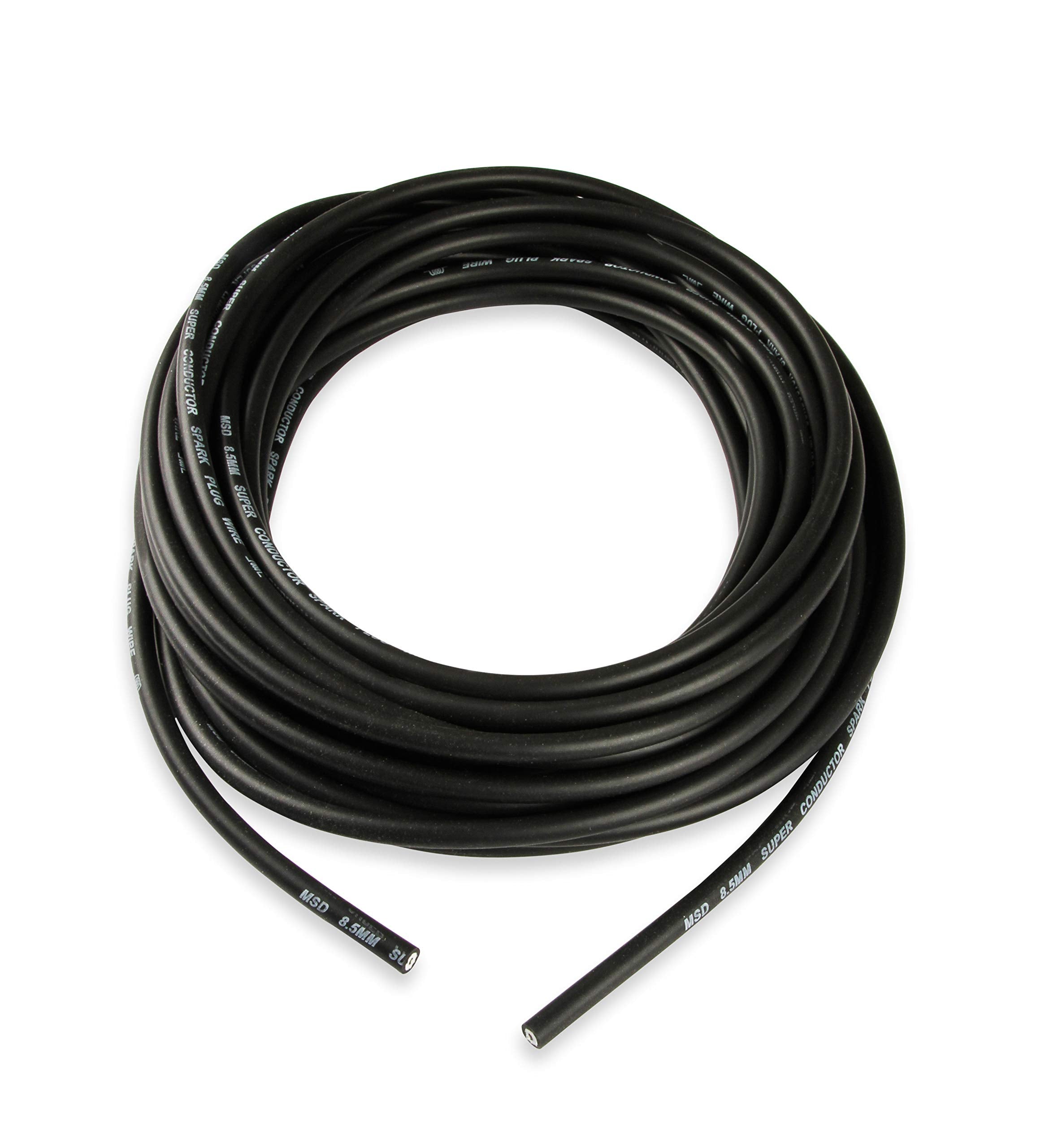 8.5mm MSD Super Conductor Spark Plug Wire, Black 50 Ft
