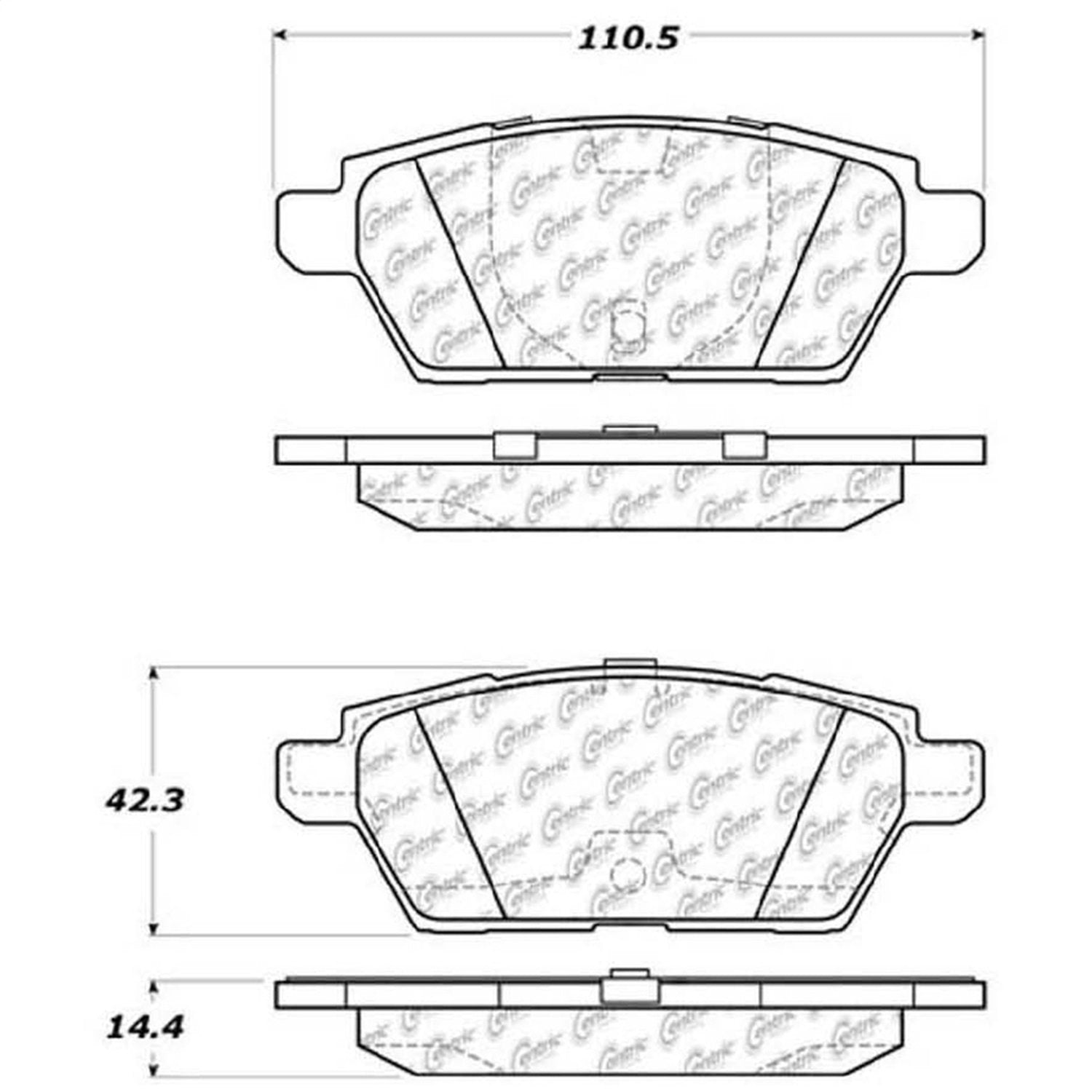 Rear StopTech 308.11610 Brake Pads with Shims and Hardware