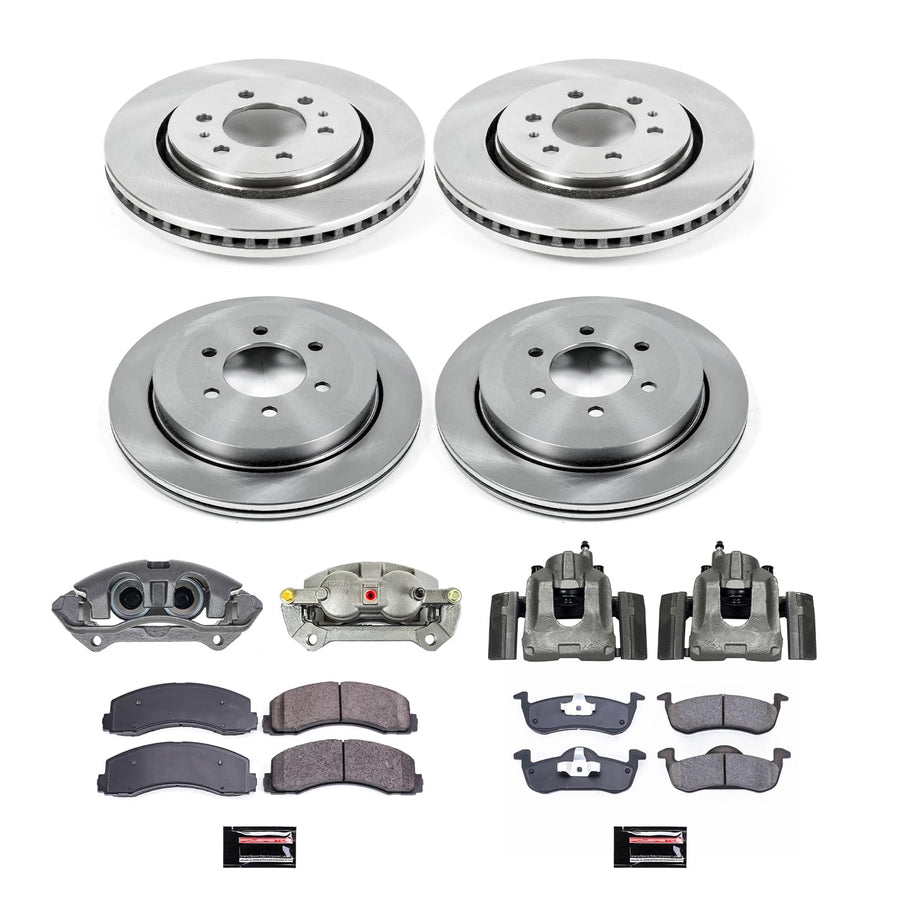 Power Stop KCOE5577 Stock Replacement Brake Kit with Calipers Front and Rear For Ford Expedition 2010-2017, Lincoln Navigator 2010-2017 [Model Specific]