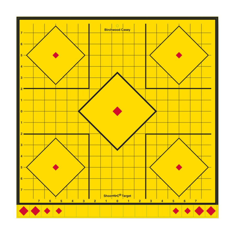 BIRCHWOOD CASEY Long Range Shoot-N-C Sight-in Always Flat Adhesive Back Shooting Training Reactive 17.75" Targets with Pasters for All Calibers | Pack of 5