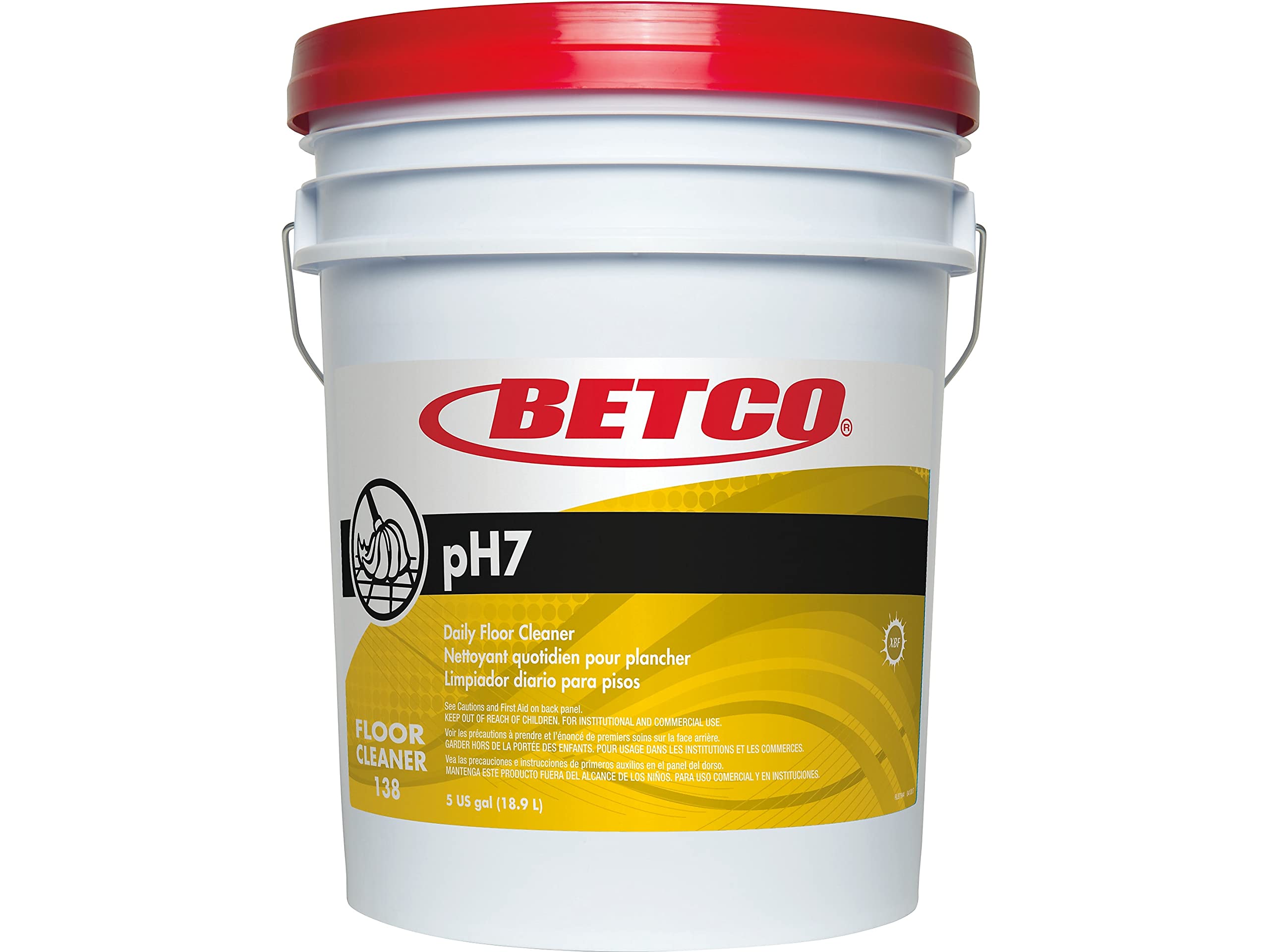pH7 Betco Floor Cleaner, Lemon Scent, 5 Gal.