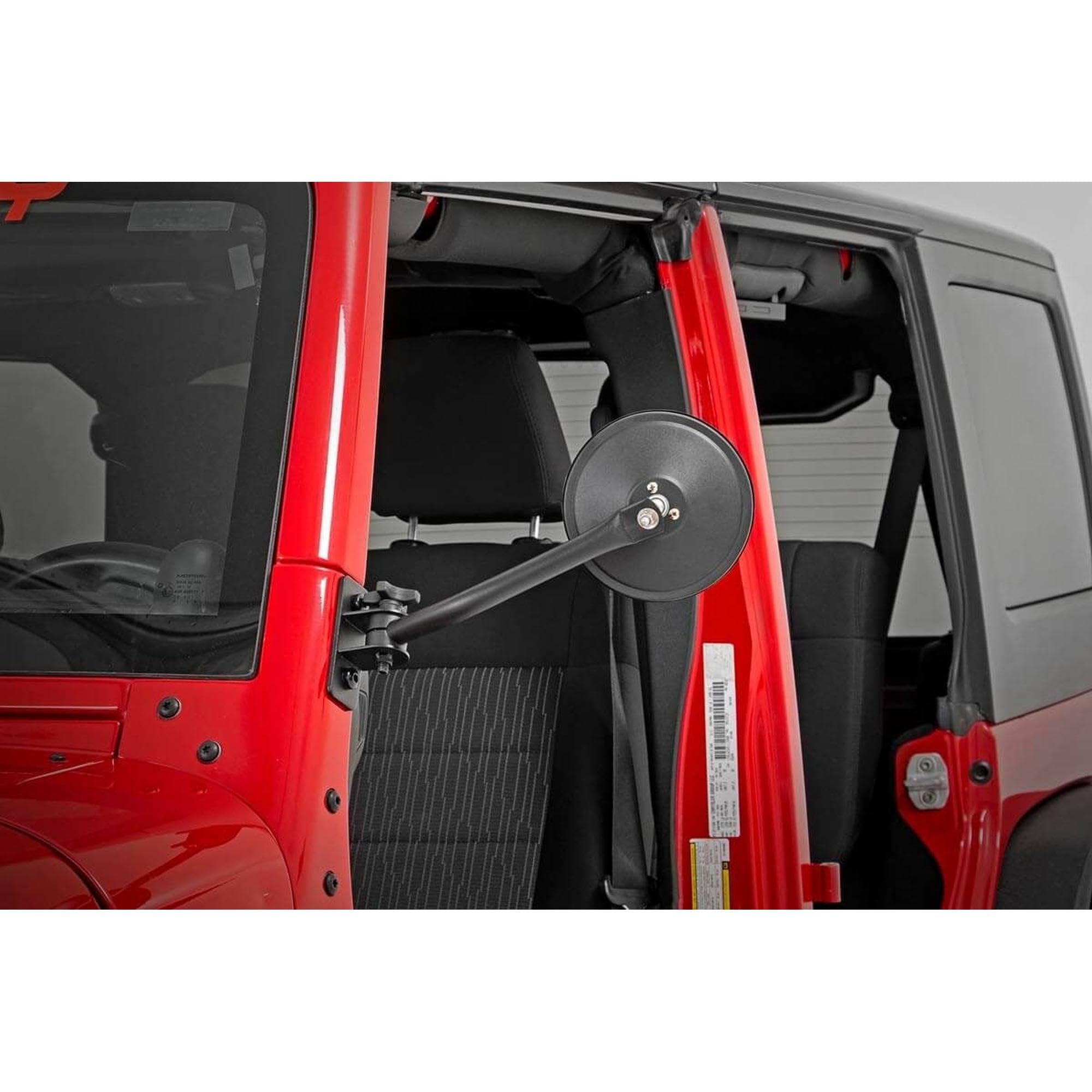 Rough Country Trail Round Mirror for Jeep Wrangler JK/Wrangler Unlimited (2007-2018)