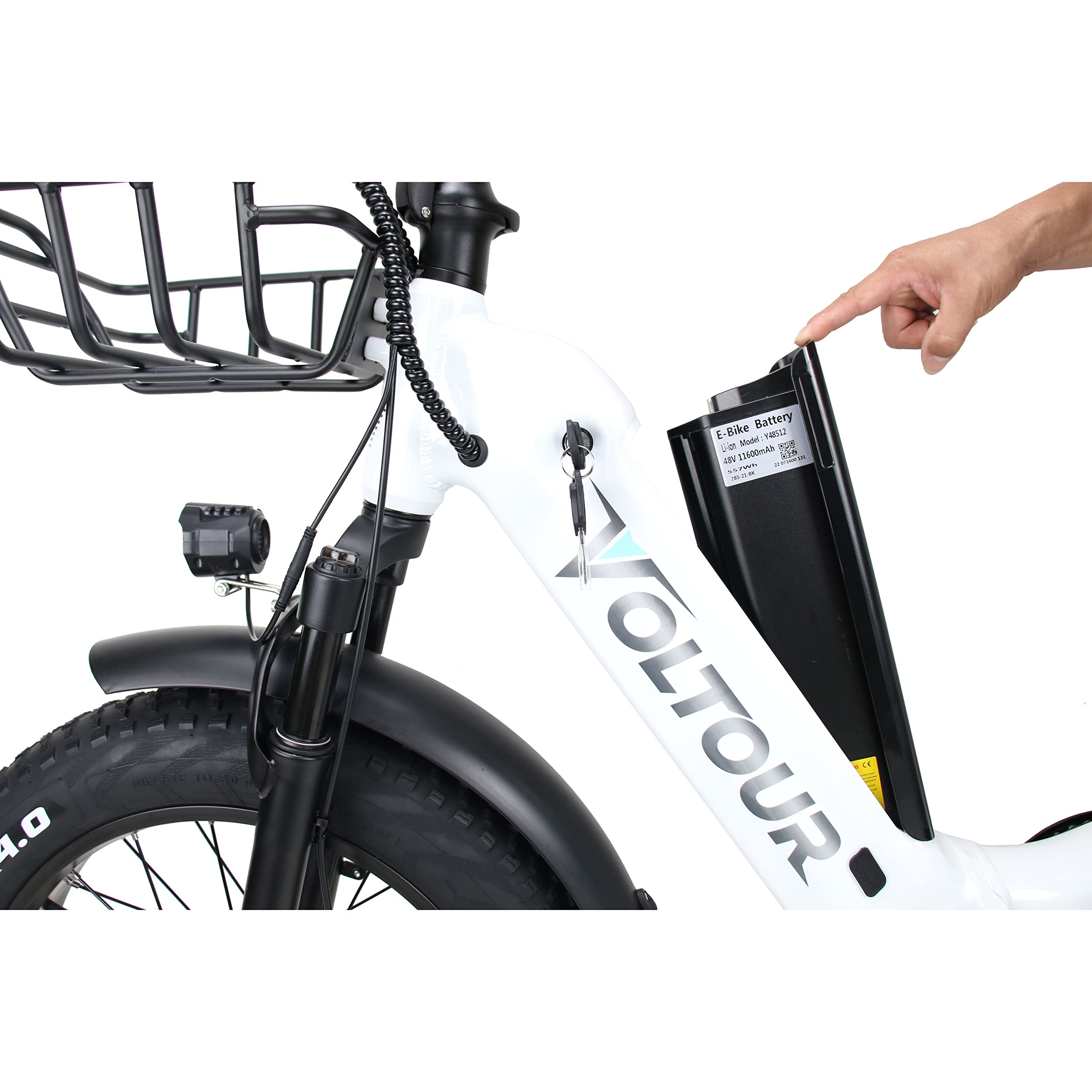 20EB-FOLSDSTWT 20" Deluxe Folding E-Bike with Step Thru Frame - Voltour 750W, White