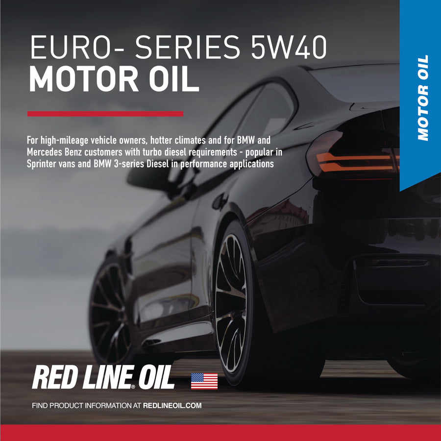 SAE 5W40 Red Line Fully Synthetic Euro-Series Motor Oil - 1 Quart