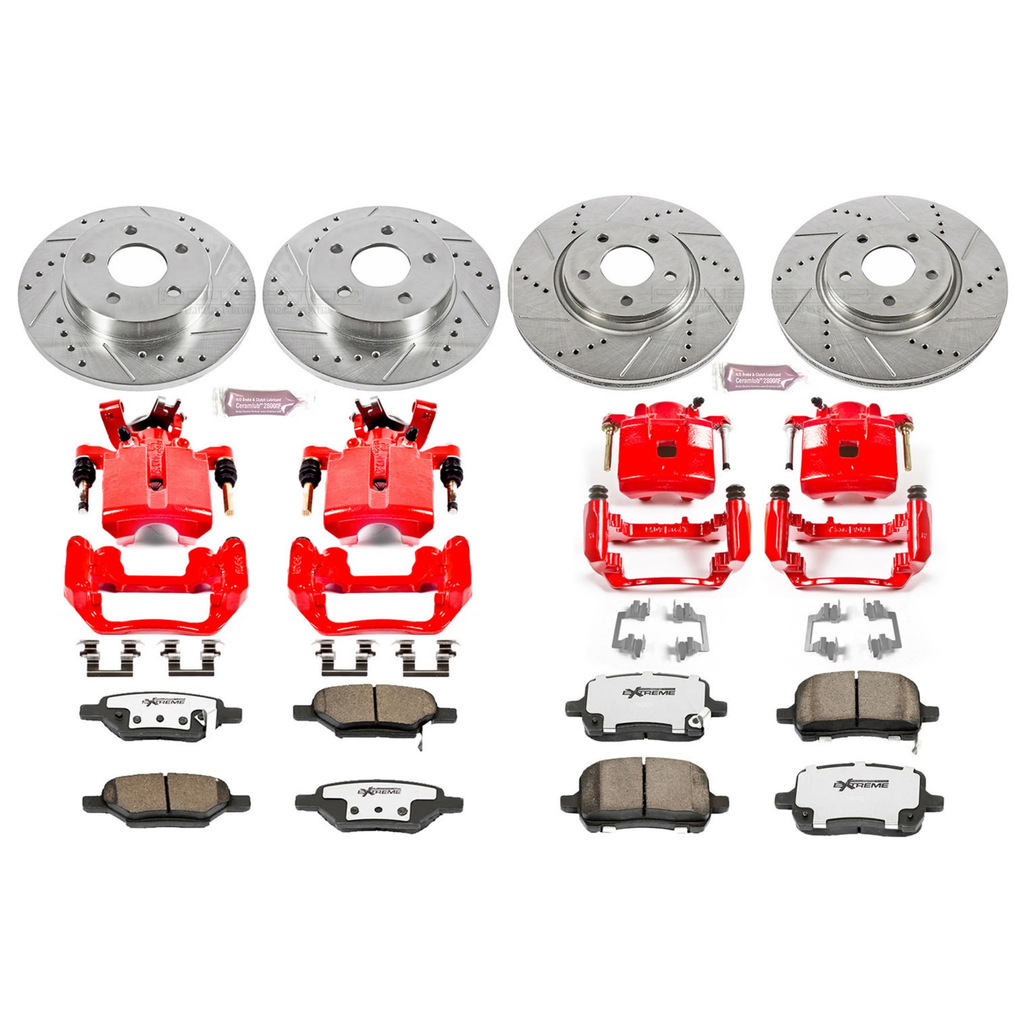 Power Stop Z26 Street Warrior KC1612-26 Brake Kit Front & Rear Chevrolet Pontiac Saturn For Chevrolet Cobalt, Chevrolet Cob, Chevrolet HHR, Pontiac, Saturn Ion [Model Specific]