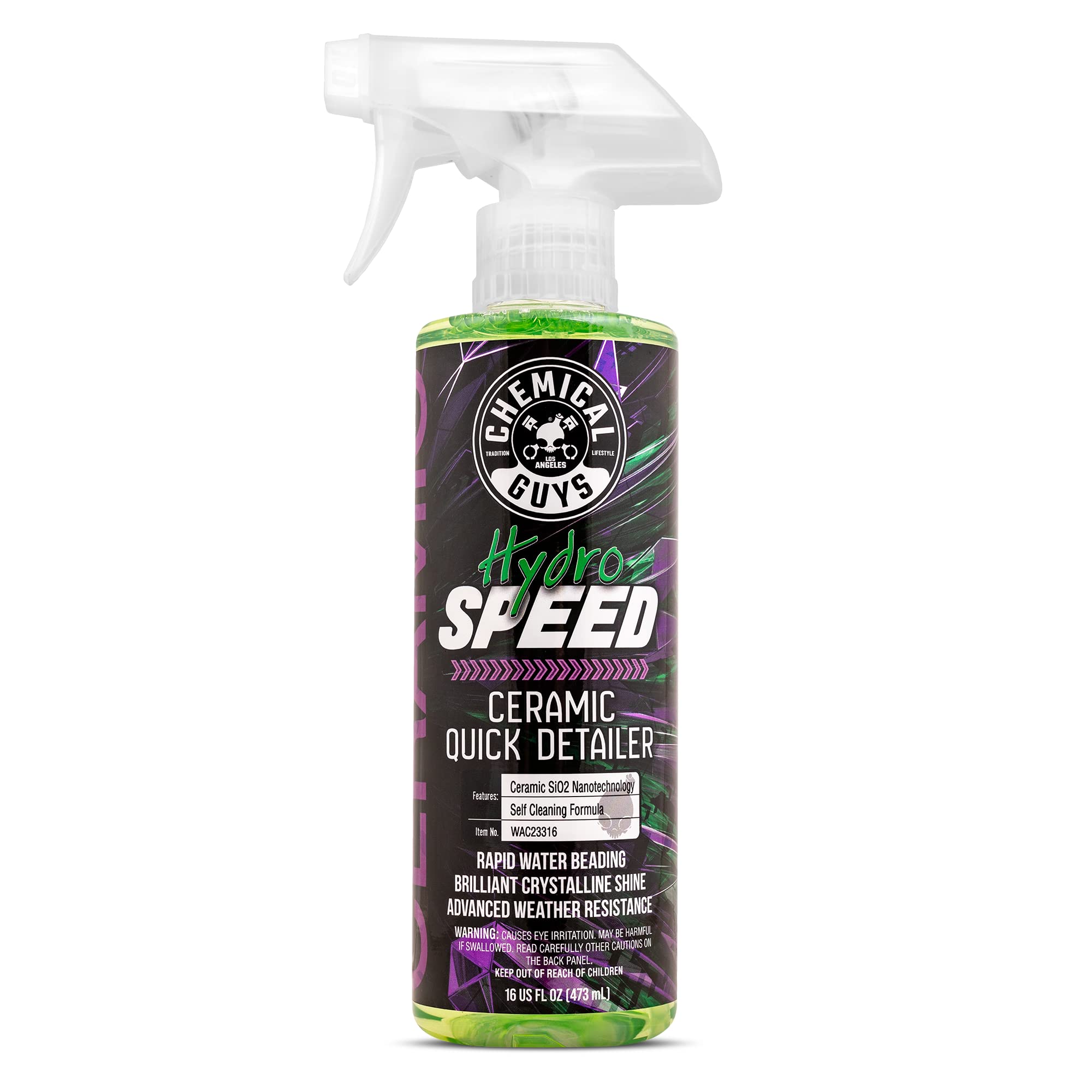 HydroSpeed Chemical Guys Ceramic Quick Detailer Spray - SiO2 Shine Car Detailer Spray for Cars, Trucks, SUVs, Motorcycles and RVs, Boosts Gloss, Hydrophobic Protection and Slickness, 16 oz