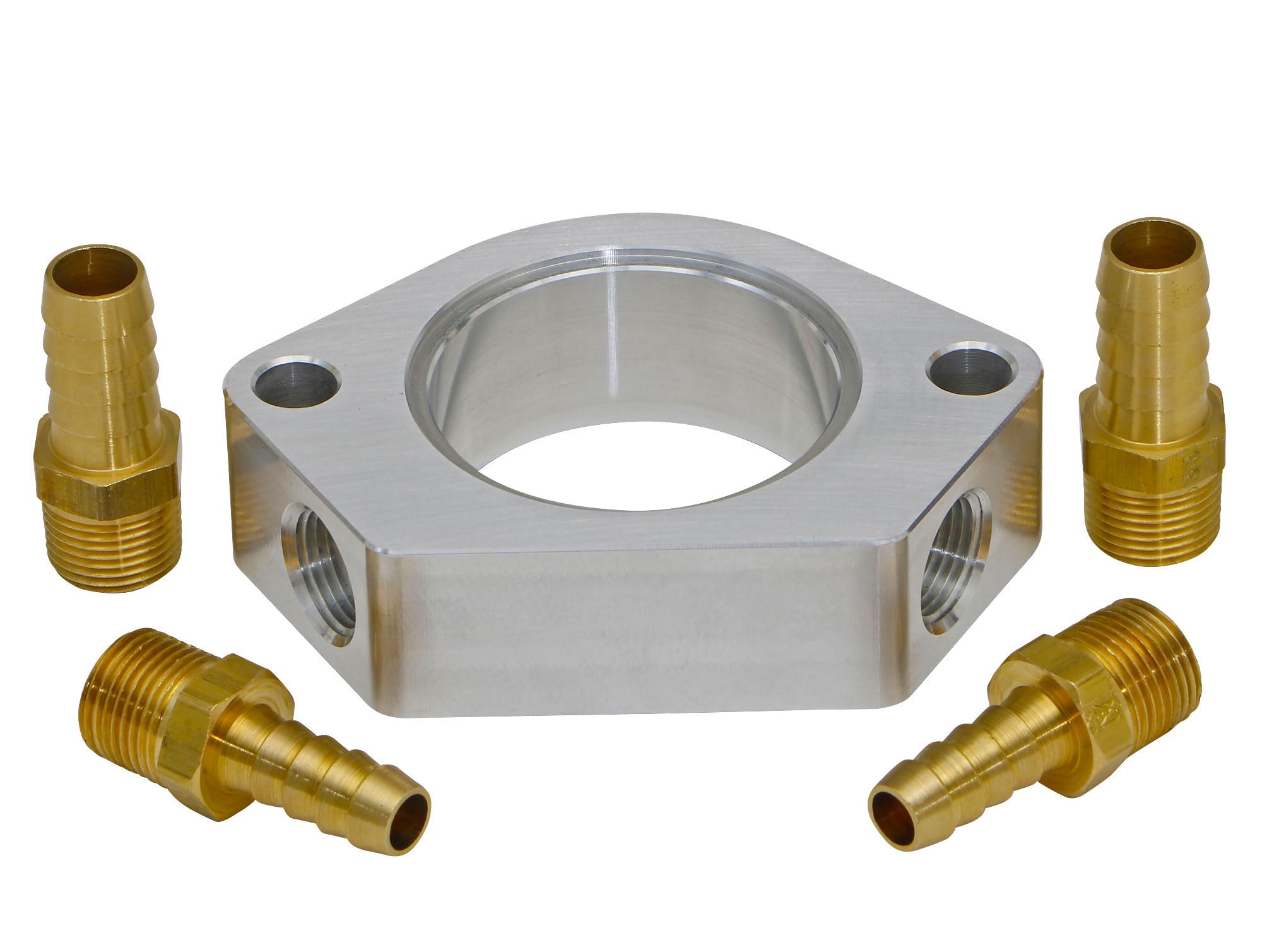 1" BILLET WATER NECK RISER - TRANS-DAPT PERFORMANCE with DUAL 3/8" NPT PORTS (6104)