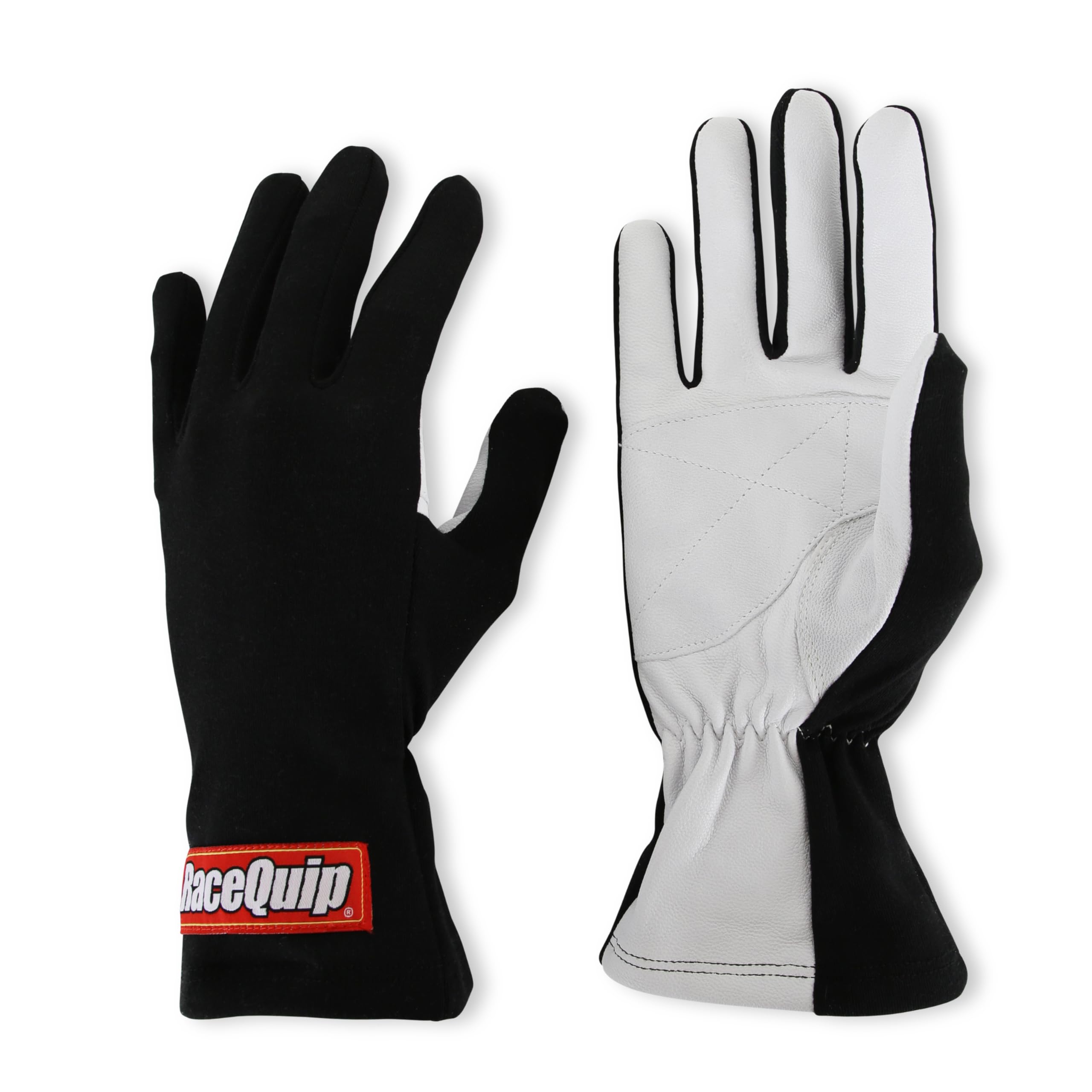 RQP 350005 RaceQuip RQP 350 Series Driving Gloves Black/White Large Single Layer