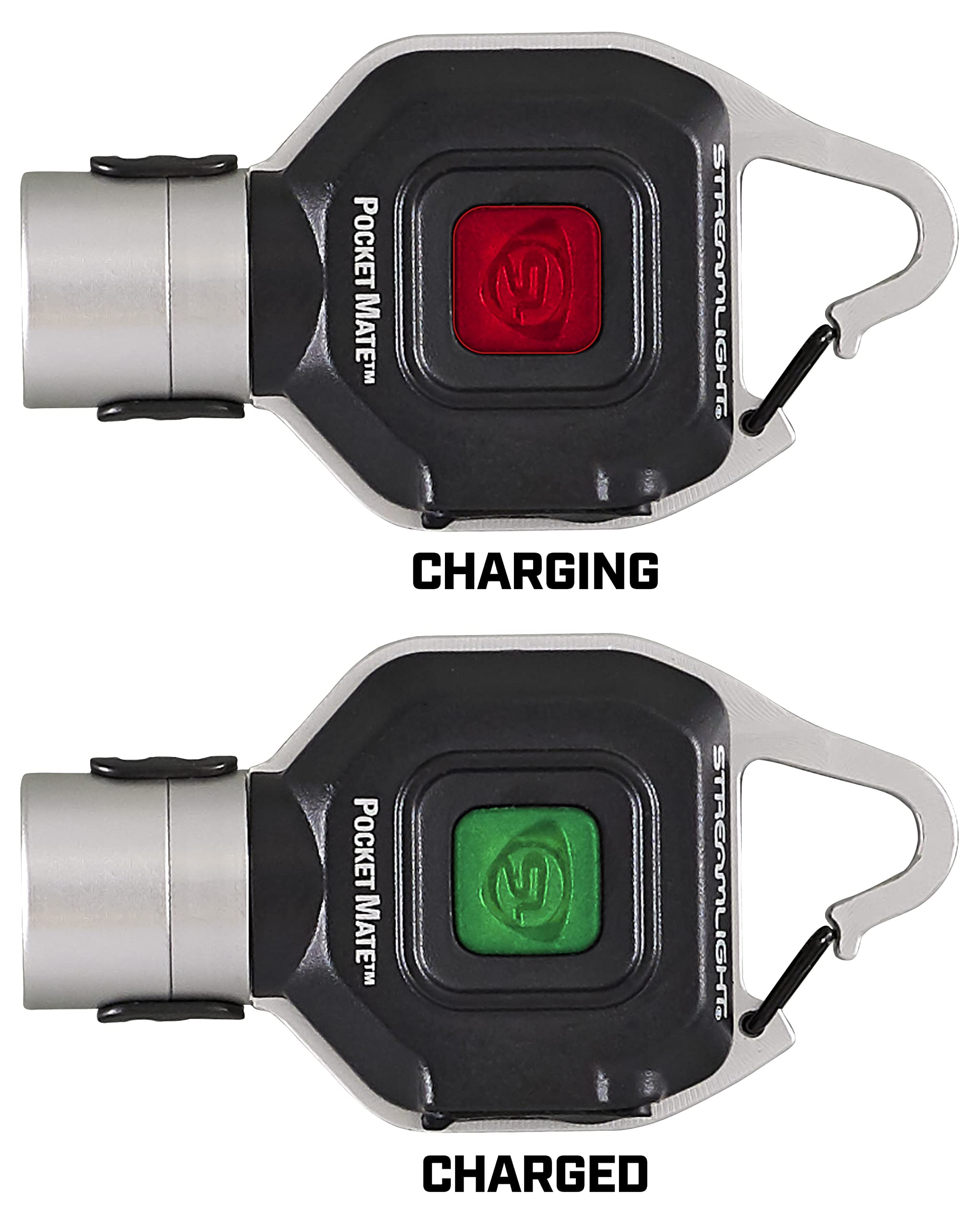 Pocket Mate Streamlight 73300 325-Lumen Keychain/Clip-on USB Rechargeable Flashlight, Silver