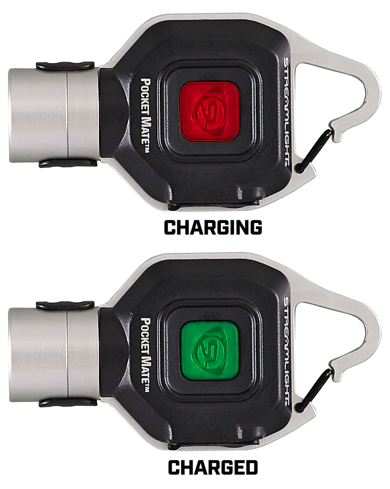 Pocket Mate Streamlight 73300 325-Lumen Keychain/Clip-on USB Rechargeable Flashlight, Silver