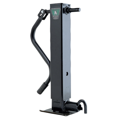 Bulldog HD Square Trailer Jack 182804, 12,000 lbs. Support Capacity, Sidewind, 12-1/2 Inch Travel, Direct Weld - Spring Return, Drop Leg Pull Pin to The Side, Handle Inc.