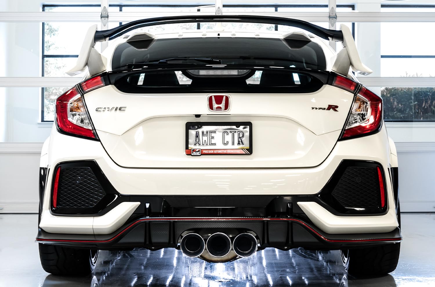 Honda Civic Type R AWE Tuning 2017+ Touring Edition Exhaust w/Front & Mid Pipes - Chrome Silver Tips