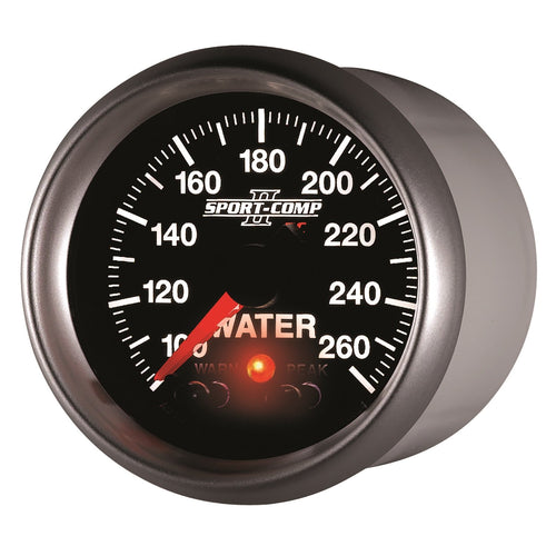 Auto Meter 3654 2-1/16" Full Sweep Electric Water Temperature Gauge 100-260 Degree F