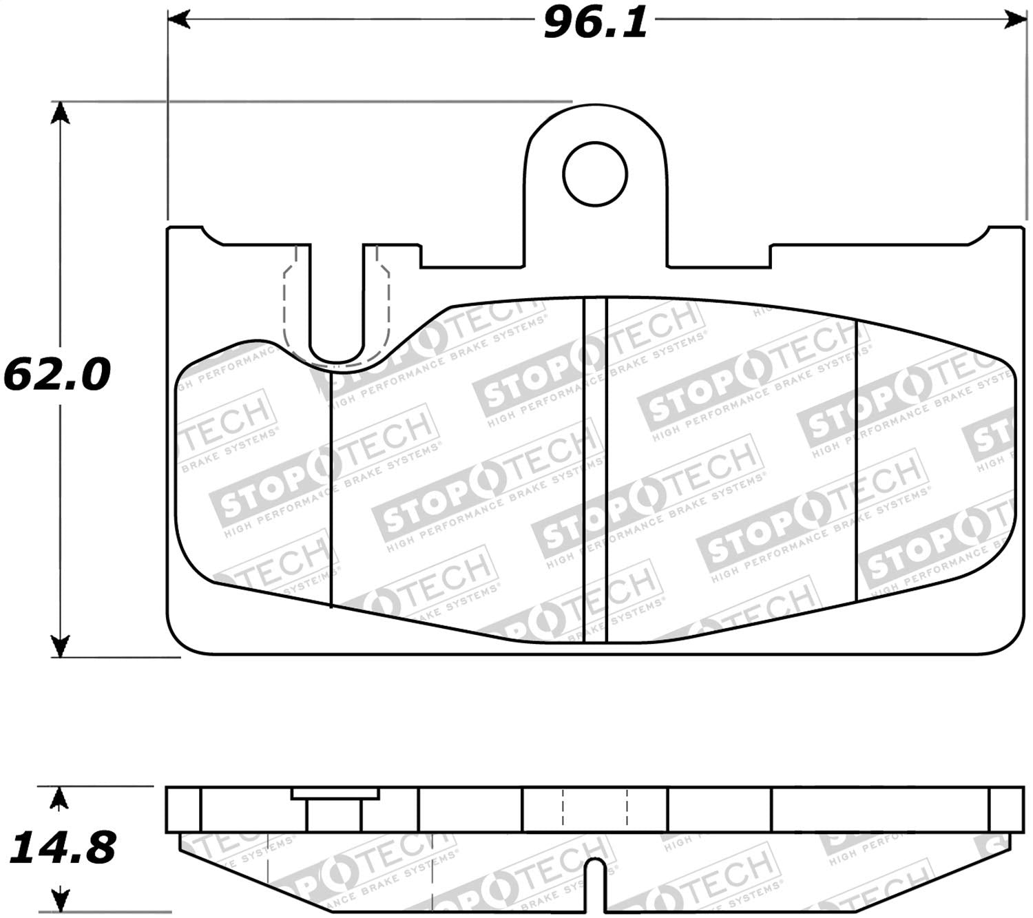Rear StopTech 308.08710 Brake Pads with Shims and Hardware Street