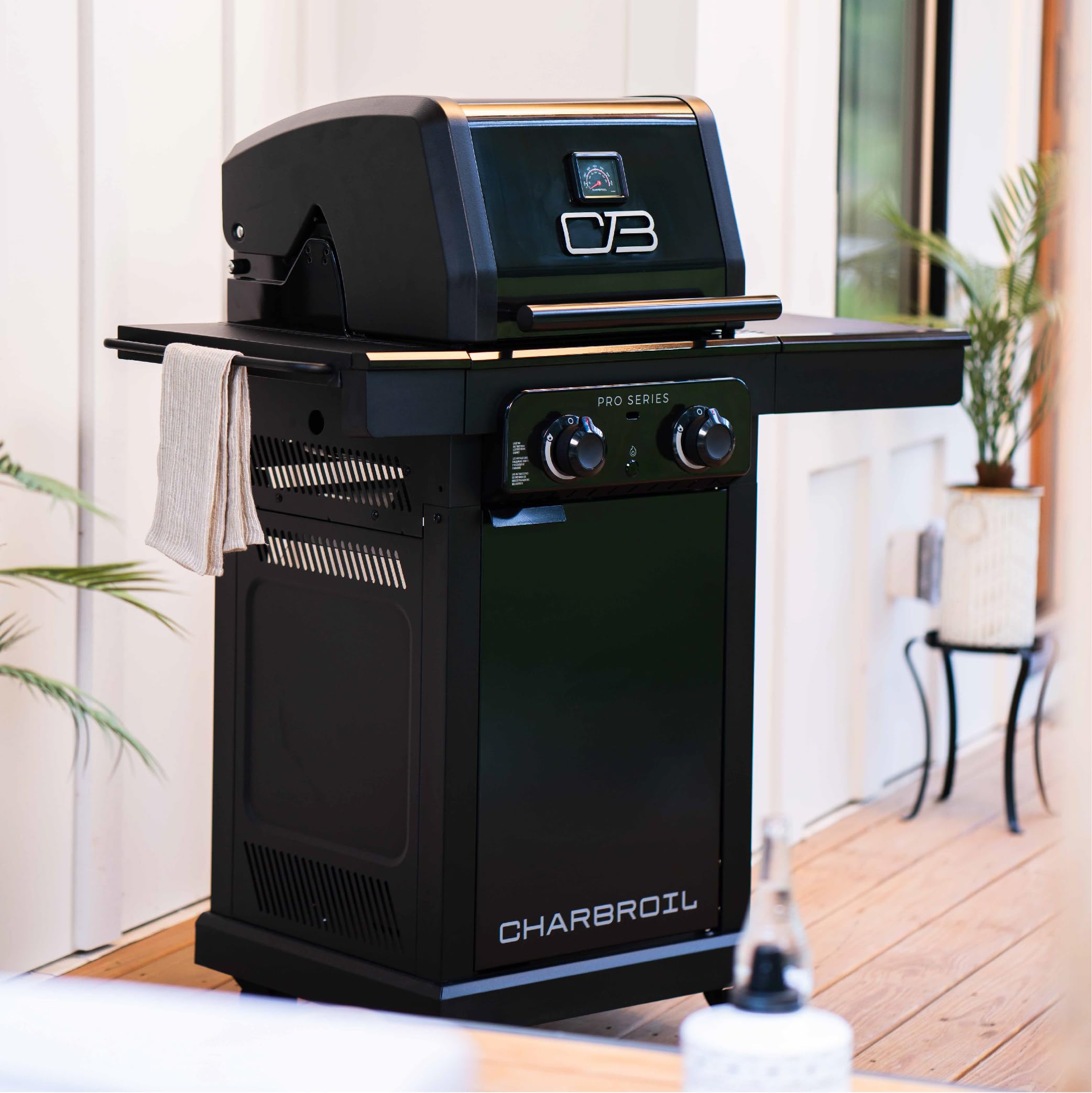 Pro Series Charbroil with Amplifire Infrared Technology 2-Burner Propane Gas Grill and Griddle Cabinet, Black - 463676724
