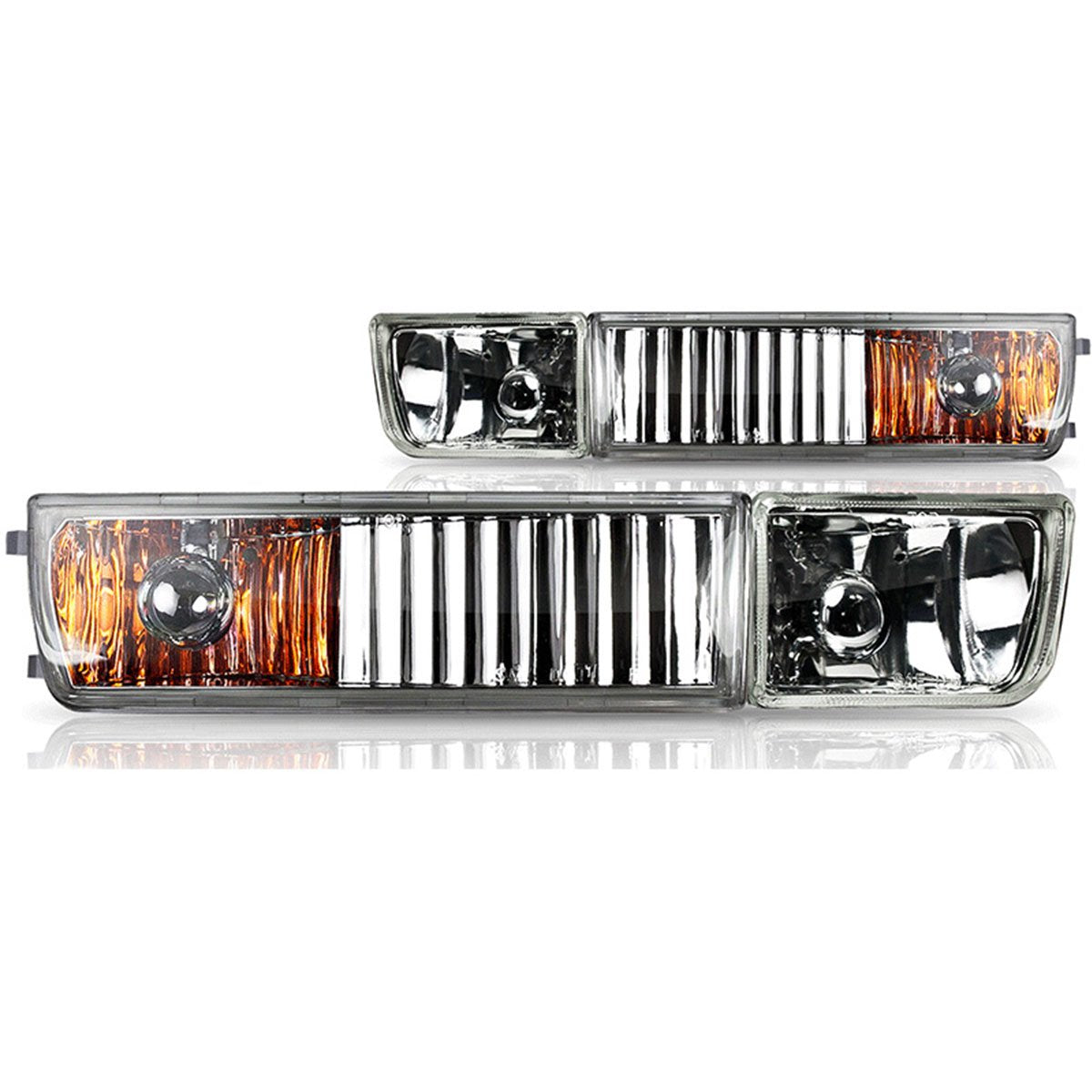 Fog Lights Winjet Compatible with [1993 1994 1995 1996 1997 1998 VW Golf/Jetta/Cabrio] for 1993-1998 VOLKSWAGEN JETTA/CABRIO/GOLF Driving Fog Lamps + Signal Lights