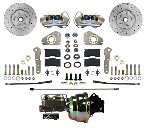 Power LEED BRAKES Front Disc Brake Conversion Ford Full Size Y Block 4 Piston Maxgrip Xds