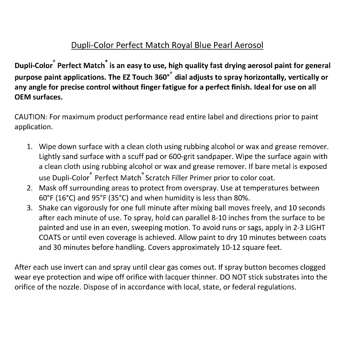 Honda Royal Blue Pearl Dupli-Color EBHA09917 Perfect Match Automotive Spray Paint – 8 oz. Aerosol Can, B536P