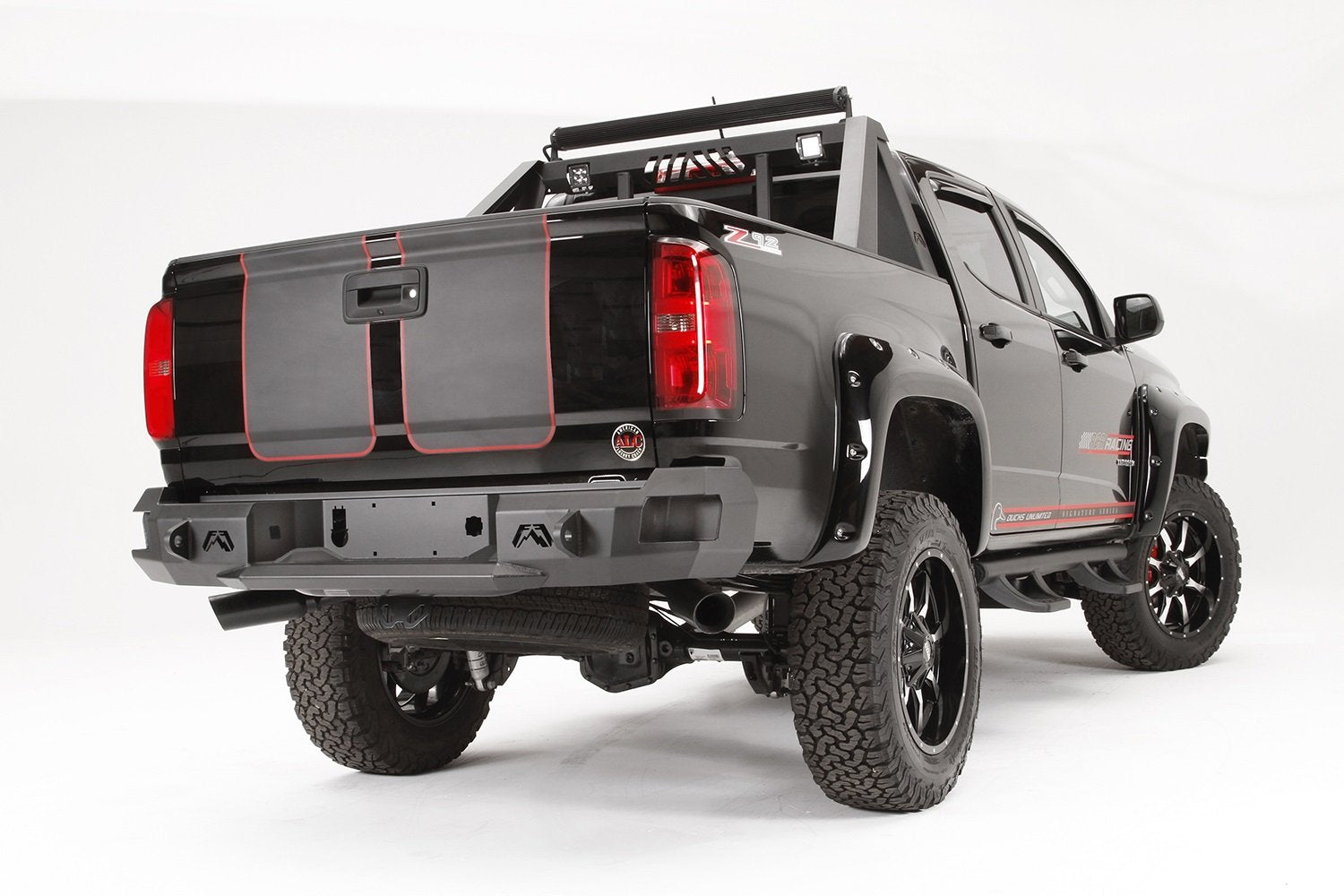 Premium Rear Bumper Fab Fours CC15-W3350-B; Uncoated/paintable;