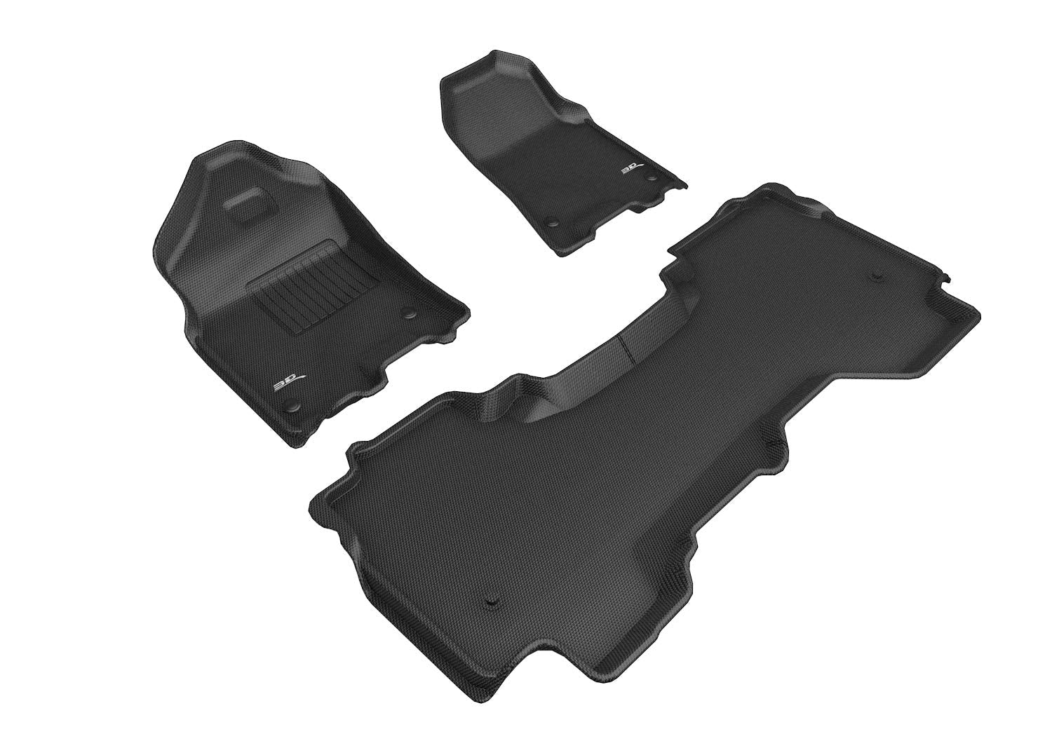 3D MAXpider KAGU Custom Fit Floor Mat (BLACK) Compatible with DODGE RAM 1500 QUAD CAB 2019-2023 - Full Set