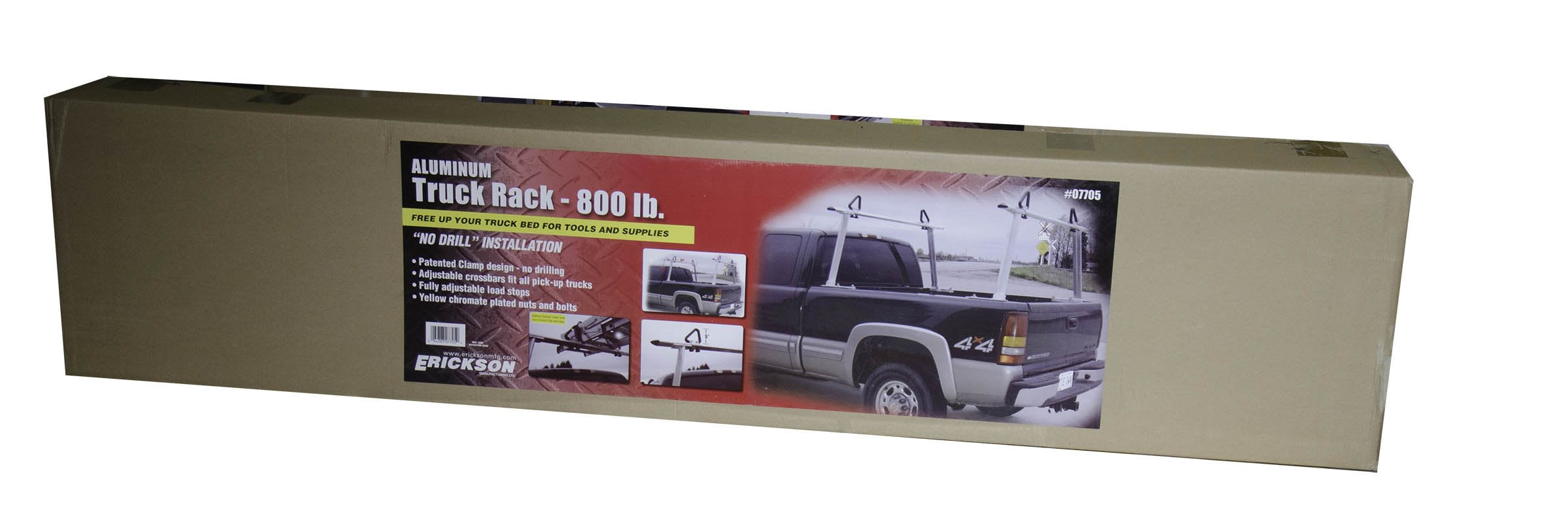 Aluminum Truck Rack Erickson 07705 (66.4" x 12.6" x 34" Assembled, 800lb Rated)
