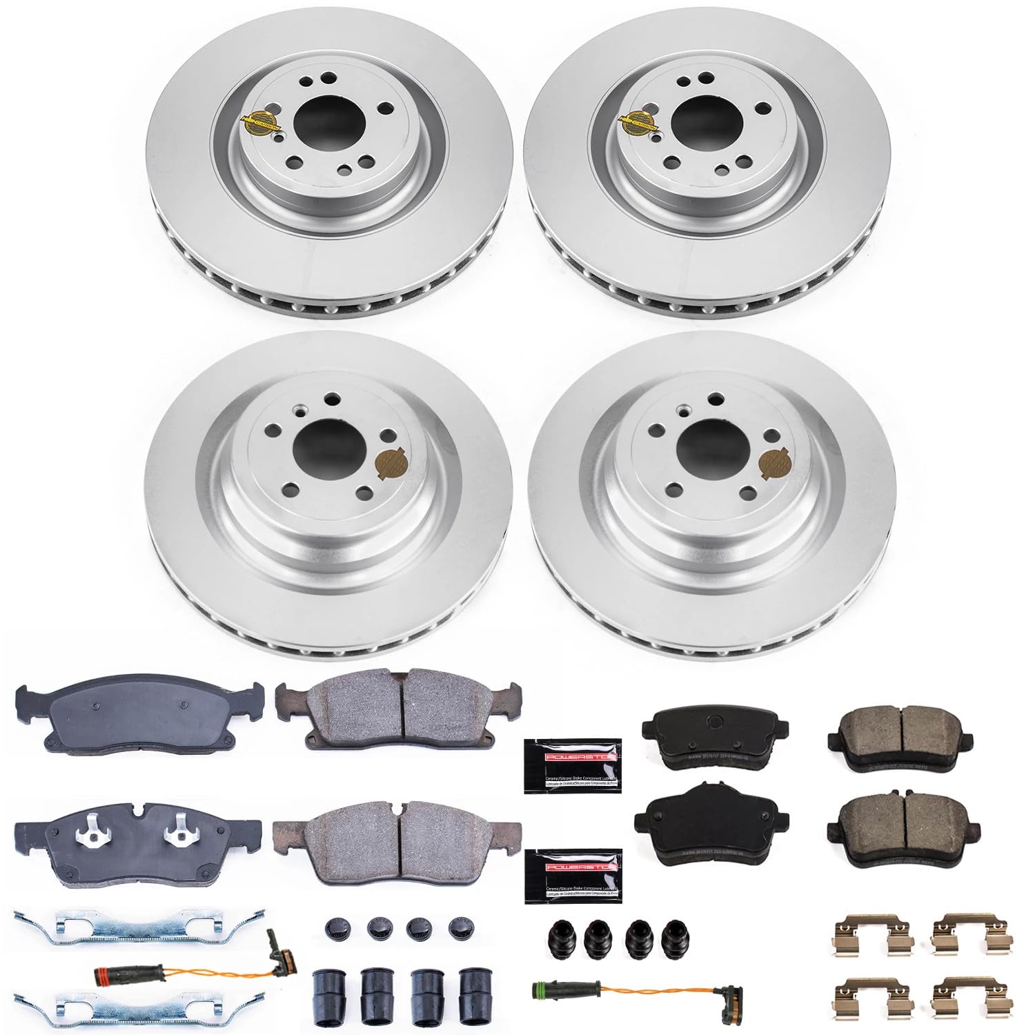 Power Stop Z23 Evolution Sport Geomet Coated Brake Kit Front & Rear For Mercedes-Benz GL350, Mercedes-Benz GL450, Mercedes-Benz GLS3, Mercedes-Benz GLS450 [Model Specific]