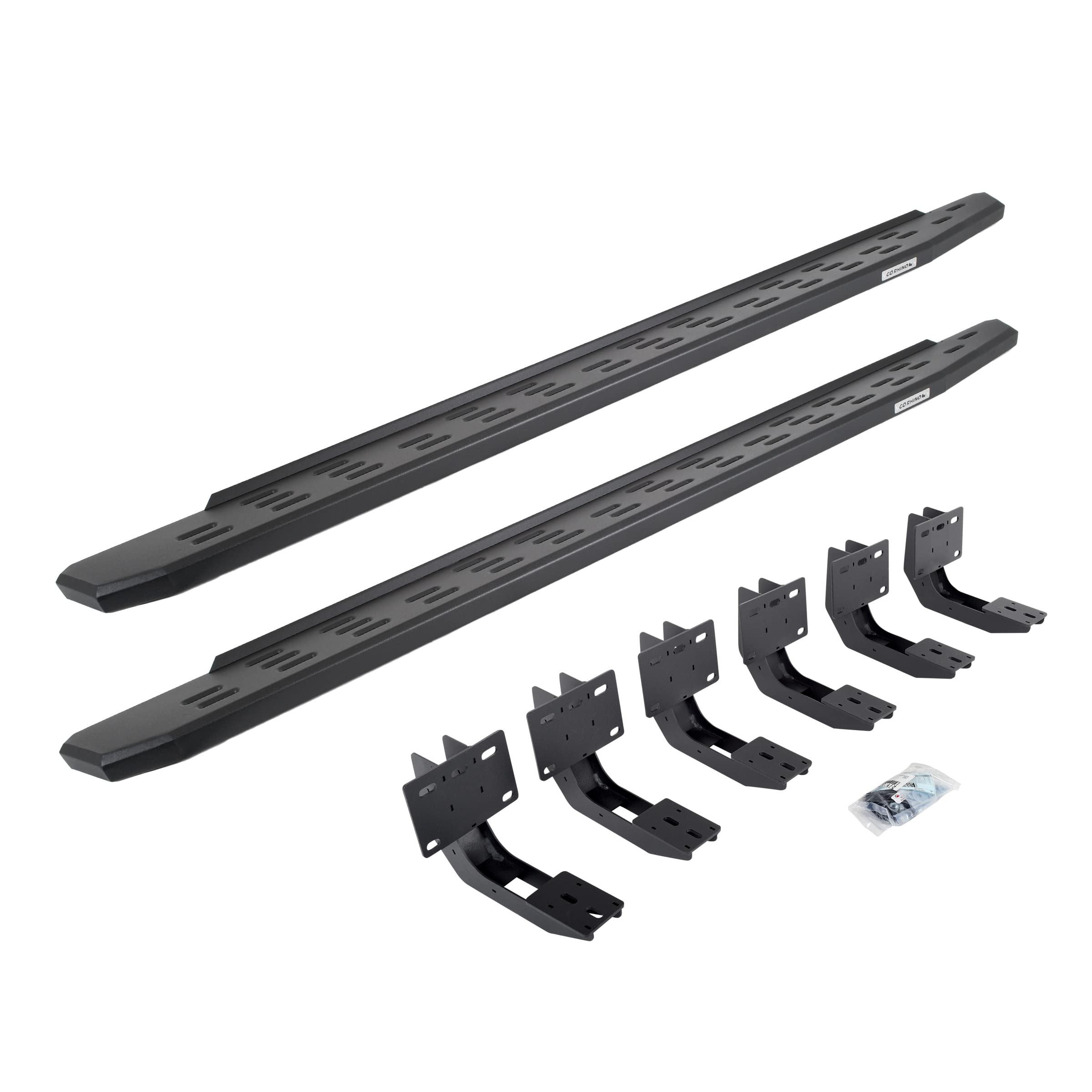 Go Rhino Running Boards & Brackets RB30 | Galvanized Steel, Textured Black | 69630680PC | Fits 2019-2024 RAM 1500 Quad Cab Pickup