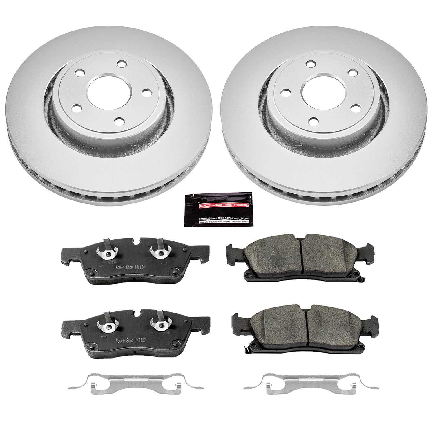 Power Stop Front CRK6536 Z17 Evolution Geomet Coated Brake Kit For Dodge Durango 2012-2020, Jeep Grand Cherokee 2013-2015 [Model Specific]