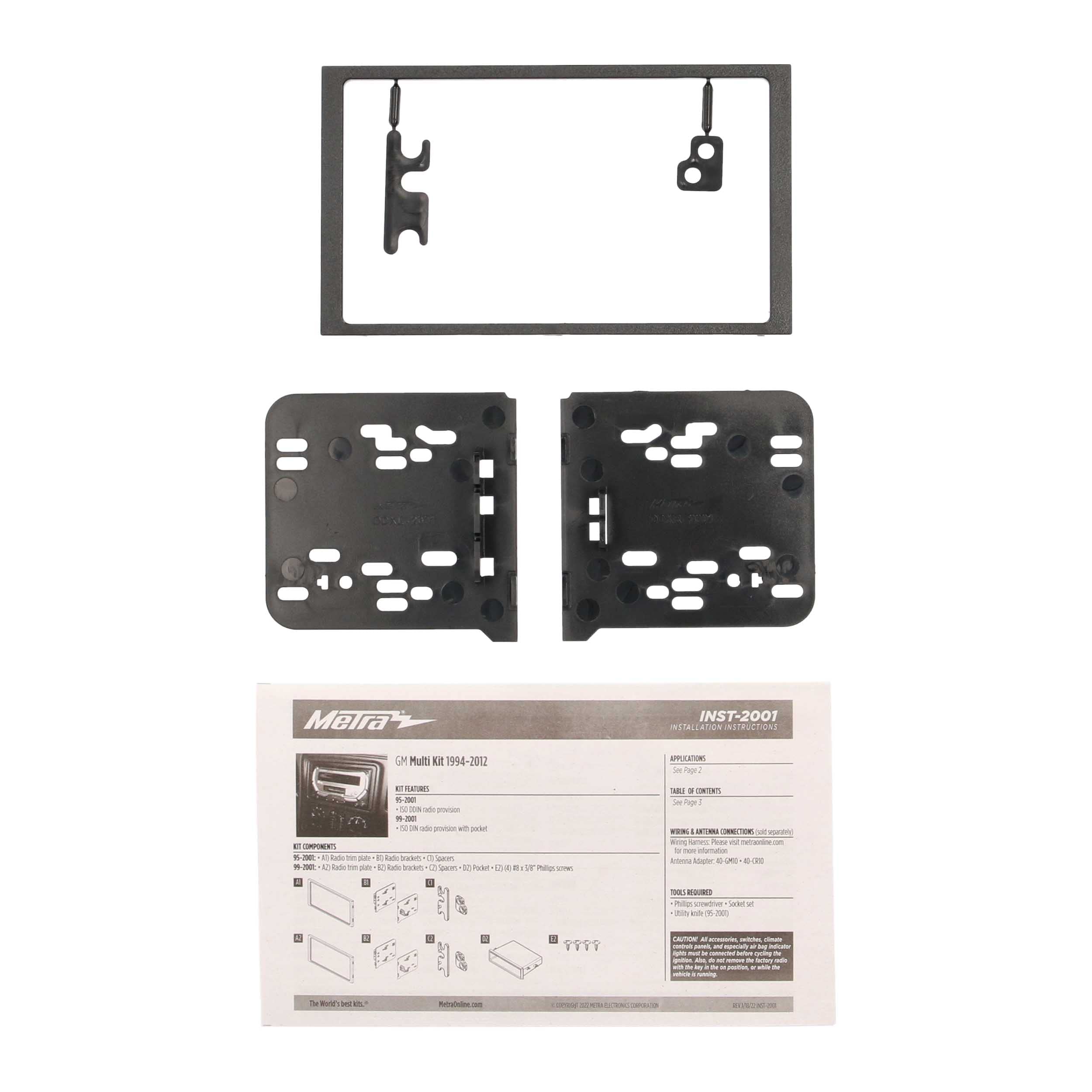 Double DIN Installation Dash Kit Metra Electronics for Select 1994-2012 GM Vehicles (Packaging May Vary)