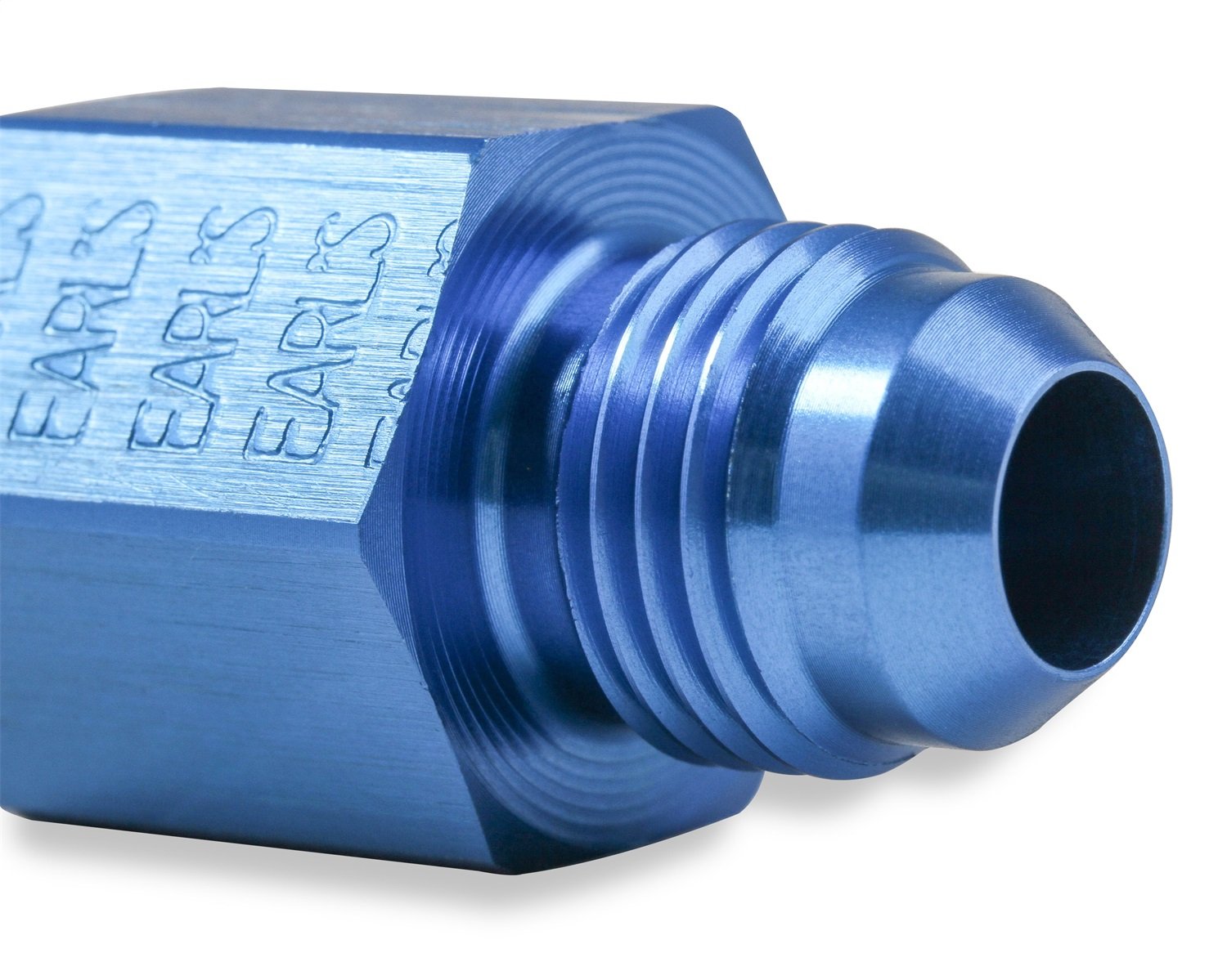 Blue Anodized Aluminum Earls 9894DBJERL Fuel Fitting Adapter