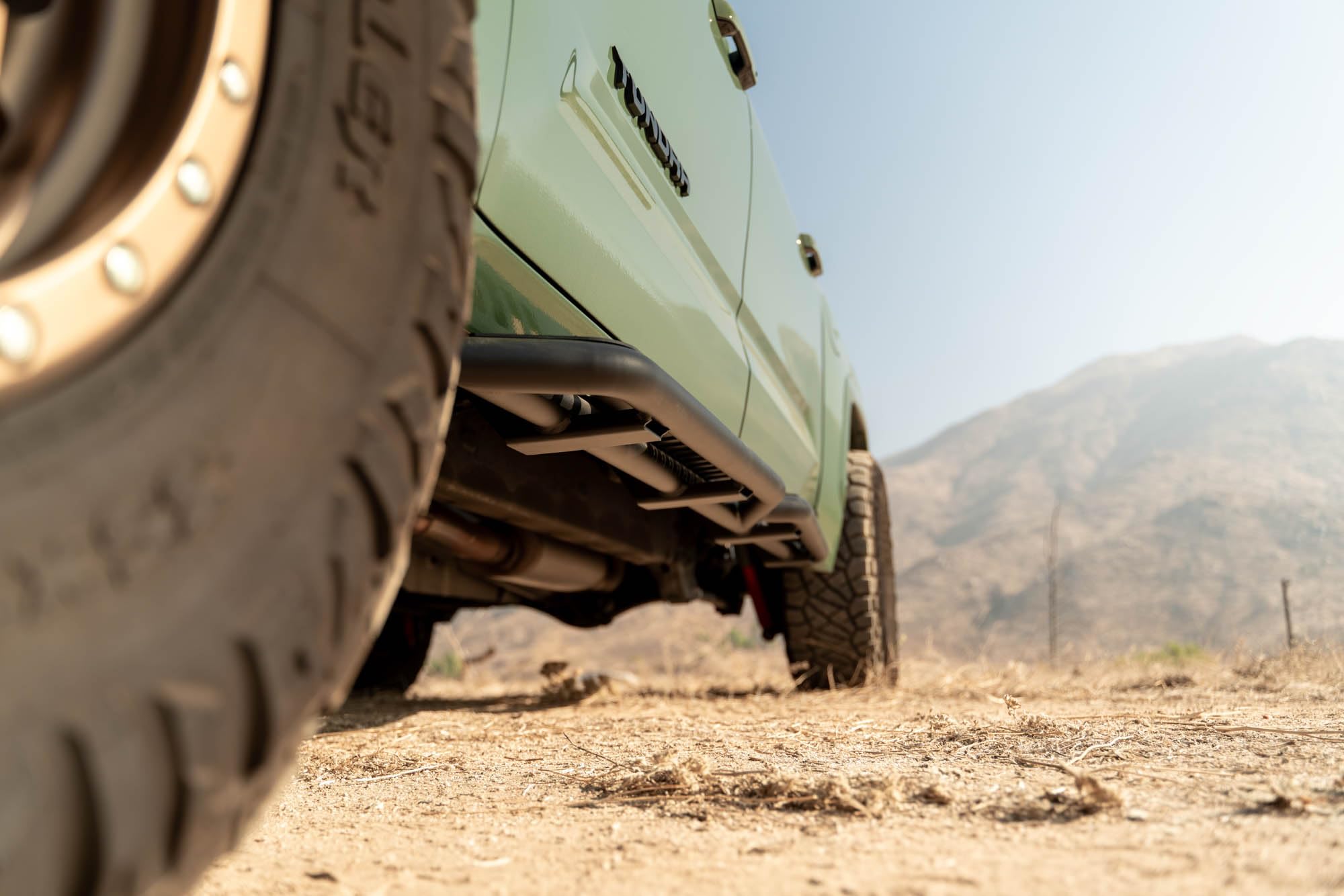 OE Plus DV8 Offroad Side Steps for 2022-2025 Toyota Tundra Crew Max | Anti-Slip Design | Mounts to Body/Pinch Weld | Provides Protection from Light Trail Debris | Fully Bolt-On Installation | Steel