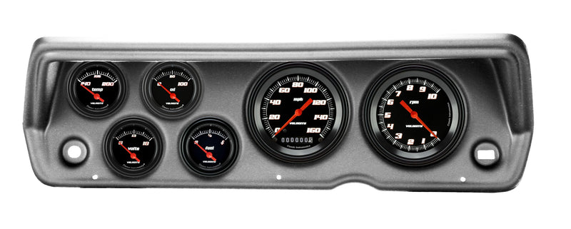 Velocity Black Classic Instruments CDDU70VSB01BA Direct Fit 6 Gauge Set Compatible with 1970-1976 Duster