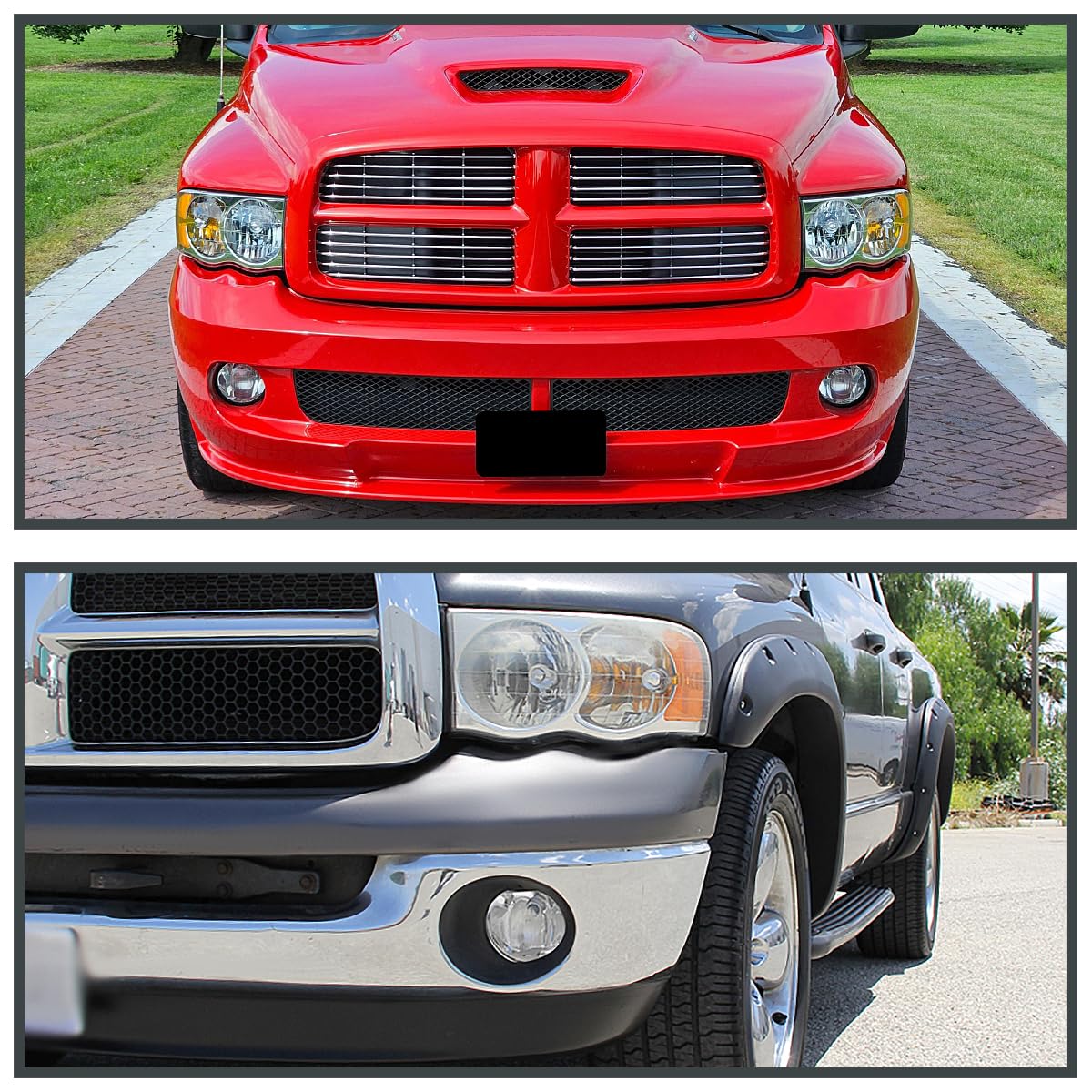 Clear Lens Fog Lights SPEC-D TUNING +HB4(9006) Bulbs Compatible with 2002-2008 Dodge Ram 1500 2500 3500, 2004-2006 Dodge Durango, L+R Pair Assembly