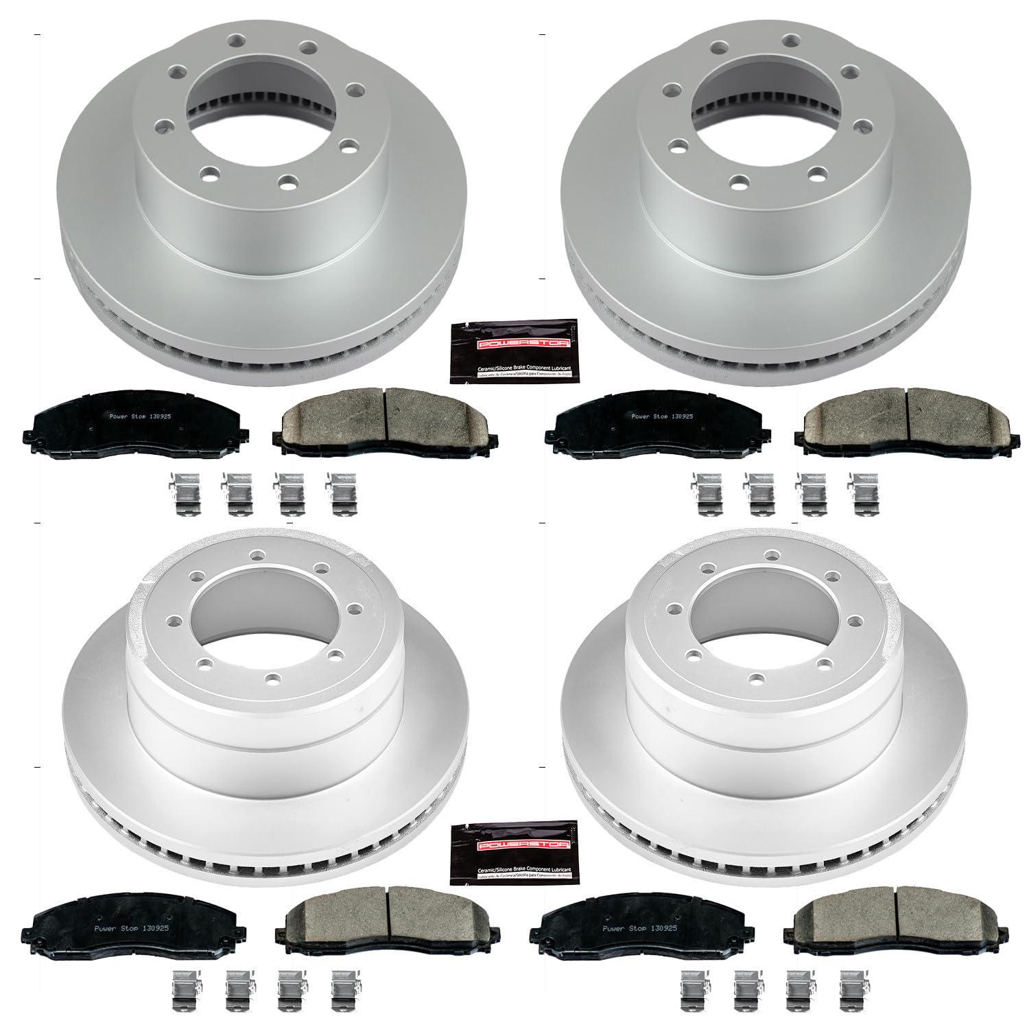 Power Stop Z17 Evolution Geomet Coated Brake Kit Front and Rear For Ford F-350 Super Duty 2013-2022, Ford F-450 Super Duty 2013-2016 [Model Specific]