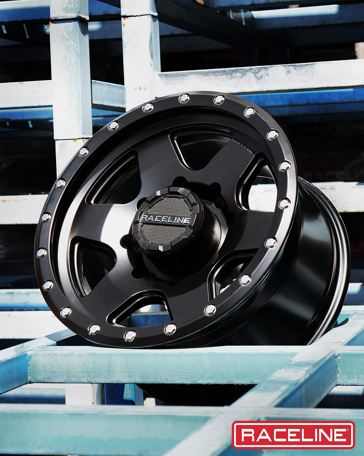 Black Raceline Wheels 946B BOOST Wheel 17X8"5X110 Bolt Pattern +35mm Offset/(5.88"B/S) 6 Spoke Aluminum Passenger Car Wheels, Full Size Replacement Black Car Rims