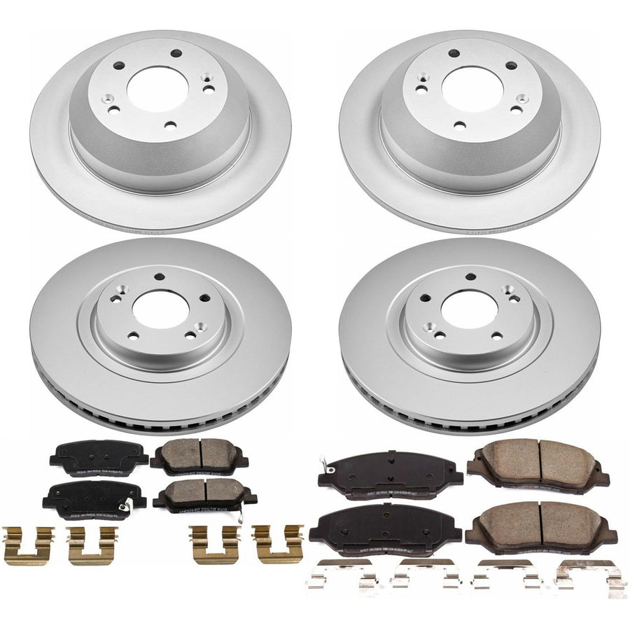Power Stop CRK7514 Z17 Evolution Geomet Coated Brake Kit Front and Rear For Hyundai Santa Fe 2017-2018 [Model Specific]