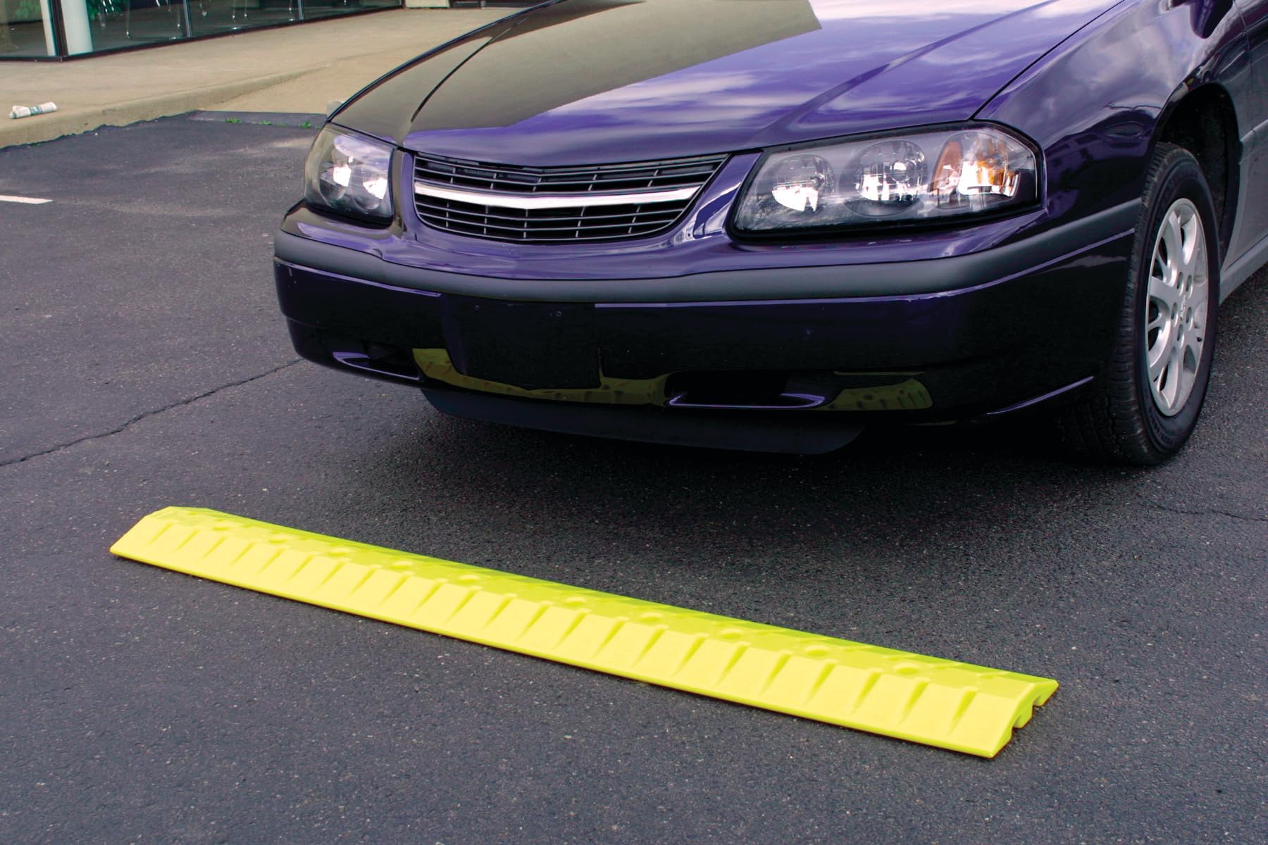 6 Foot Long Eagle High Density Polyethylene Speed Bump Cable Guard with Anchor Kit, 72" x 10" x 2", Yellow, 1792