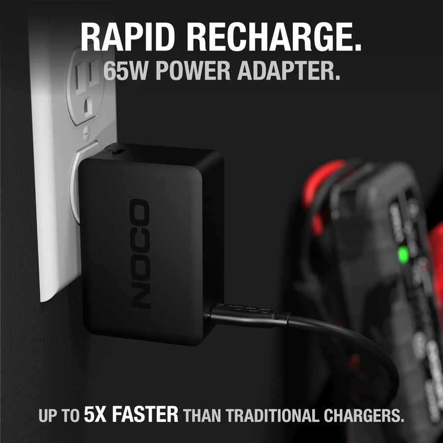 65W NOCO U65 USB-C Charger, Power Delivery (PD) Fast Portable Micro Wall Charger and International Travel Charger with Interchangeable Plugs for Apple, Google, Samsung, Microsoft and More