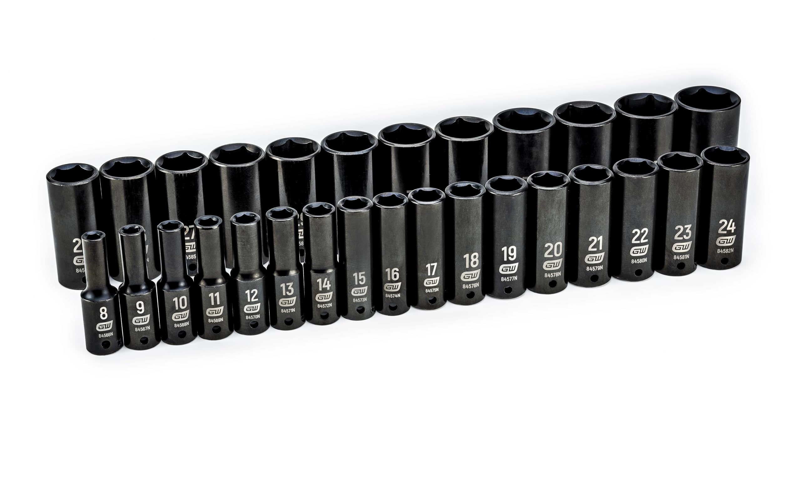 1/2" Drive GEARWRENCH 29 Pc. Deep Impact Socket Set, Metric - 84935N