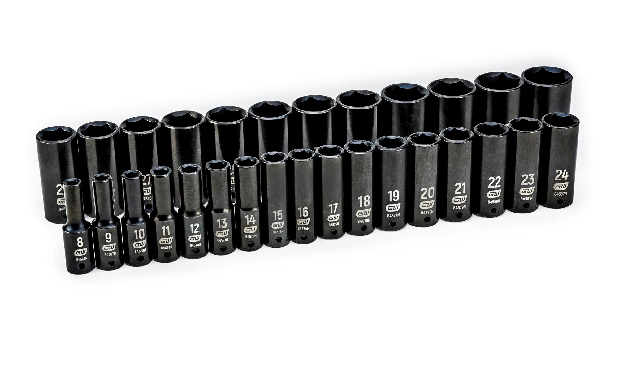 1/2" Drive GEARWRENCH 29 Pc. Deep Impact Socket Set, Metric - 84935N