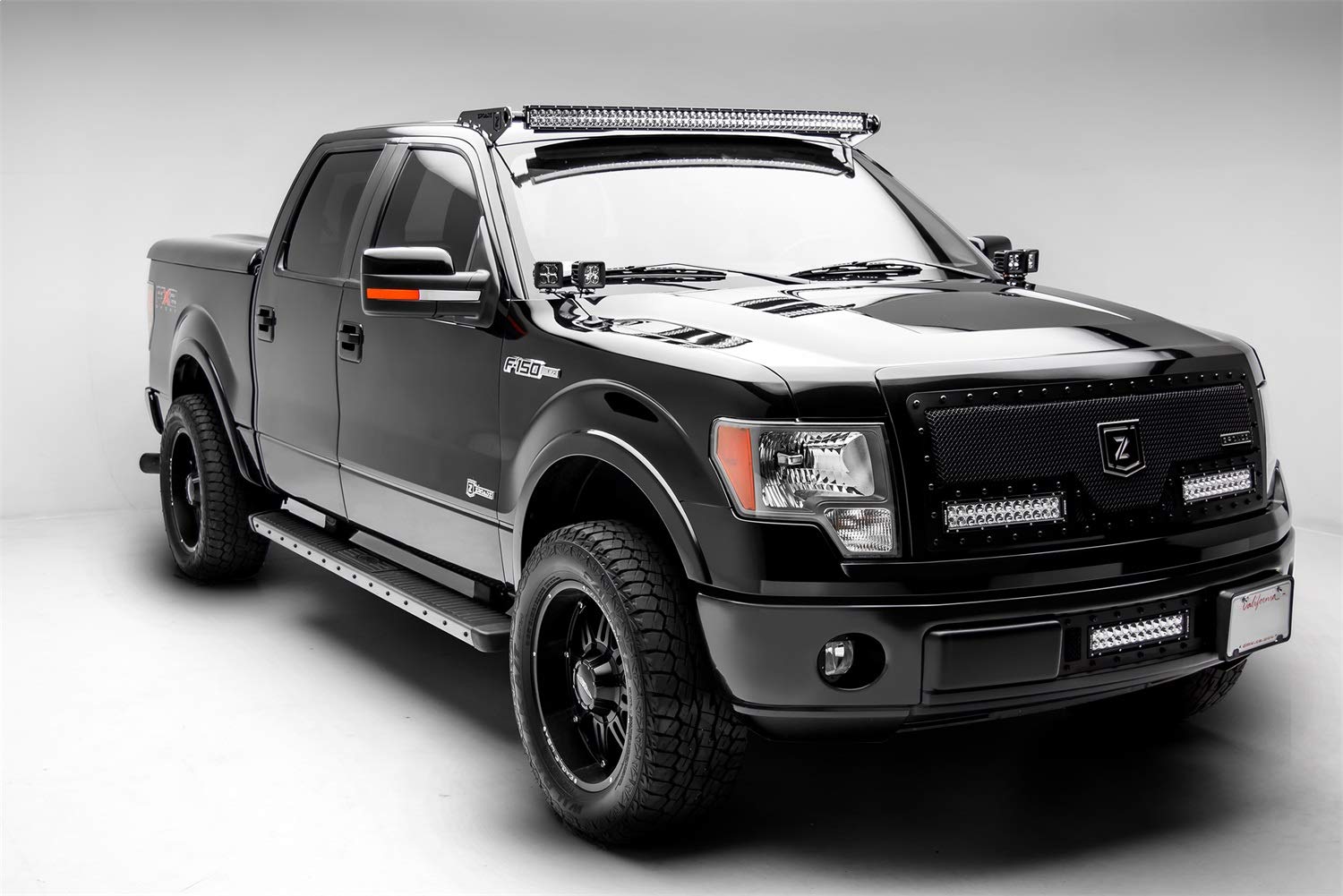ZROADZ LED Bar Kit Front Roof Mounted - Compatible w/ 2009-2014 ALL Ford F-150 Complete Kit with Mounting Brackets, 52 Inch Curved Zroadz Led light bar & Wiring Harness- PN #Z335721-KIT-C
